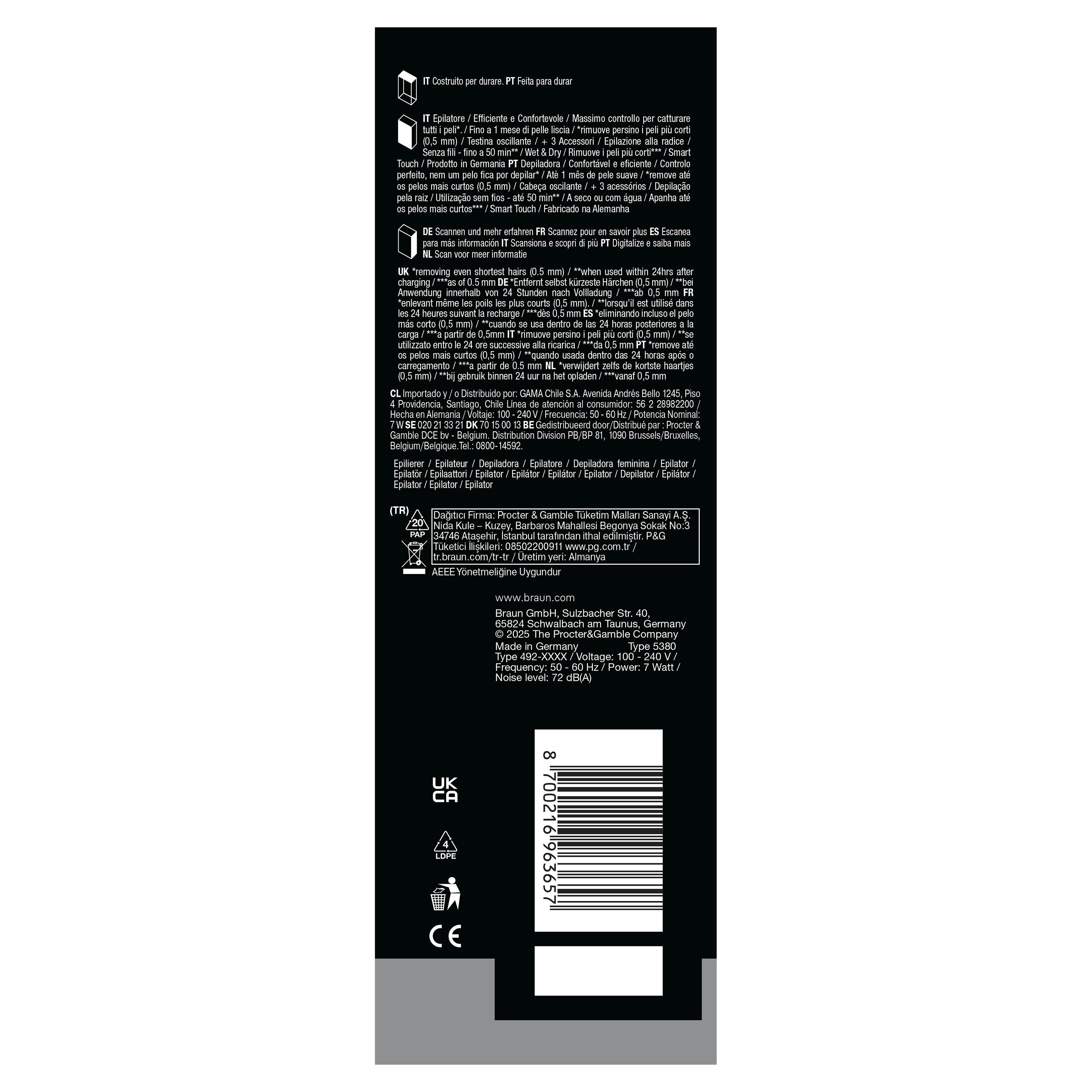 Voir la diapositive 10 : BRAUN Épilateur SES9-030 - Blanc