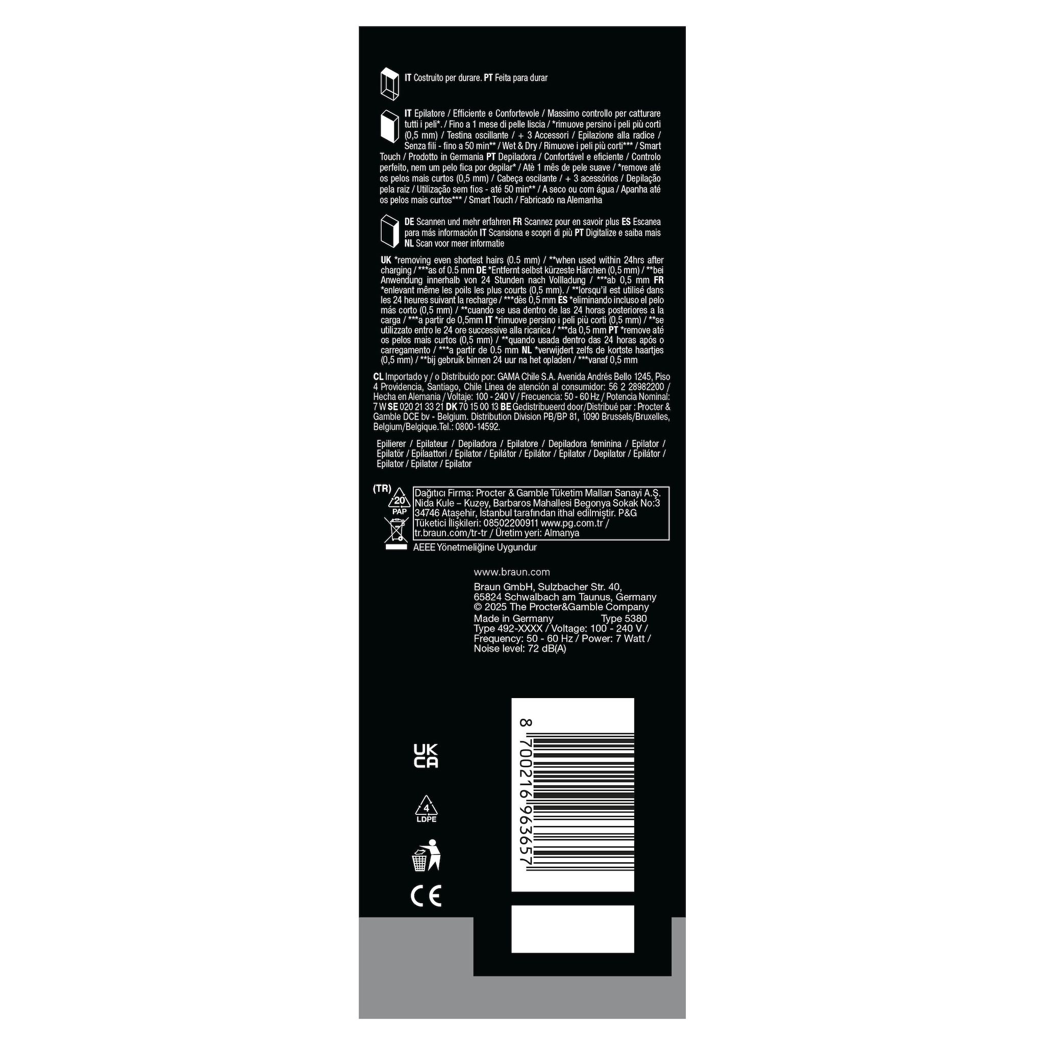 Voir la diapositive 10 : BRAUN Épilateur SES9-030 - Blanc