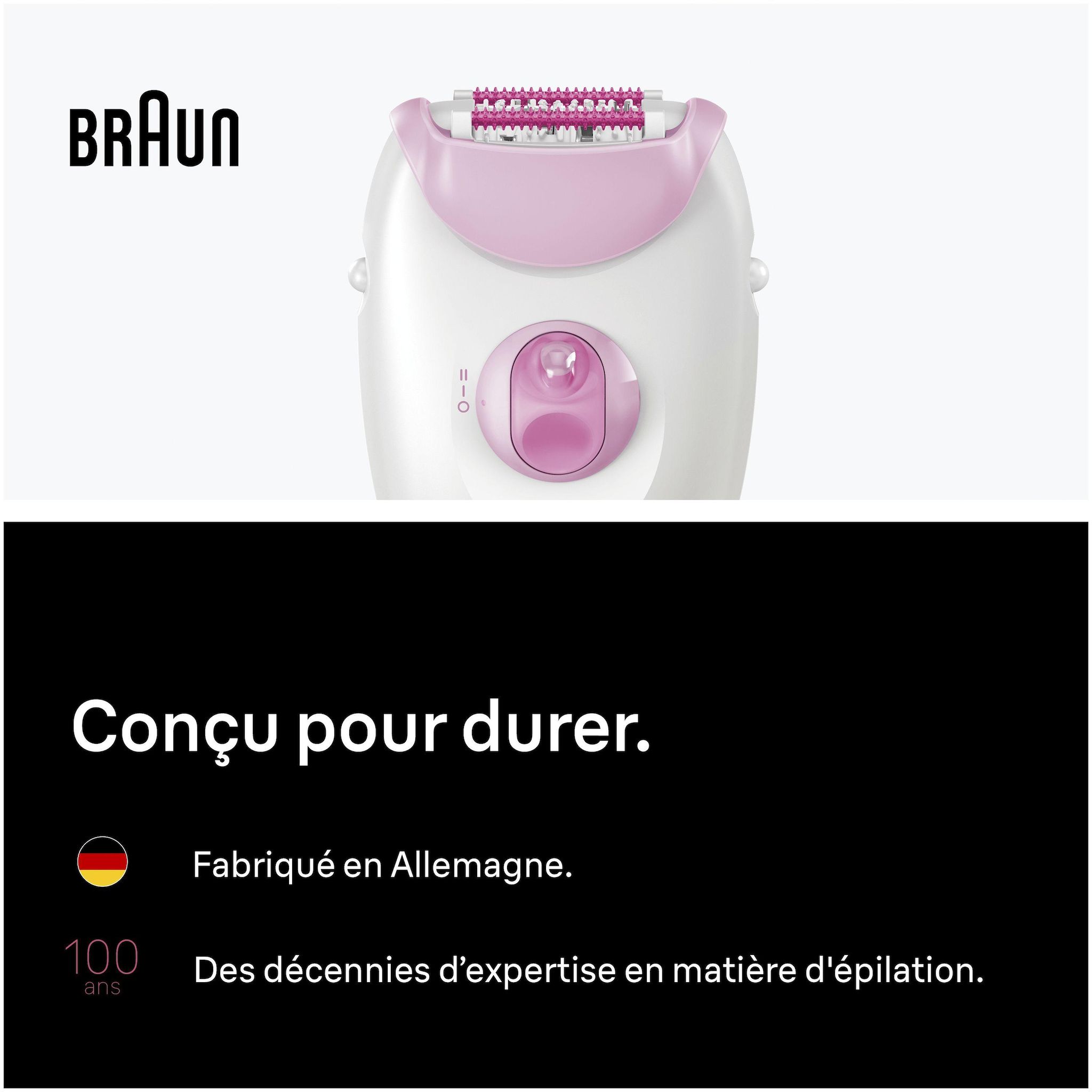 Voir la diapositive 6 : BRAUN Épilateur SE3-000 - Blanc
