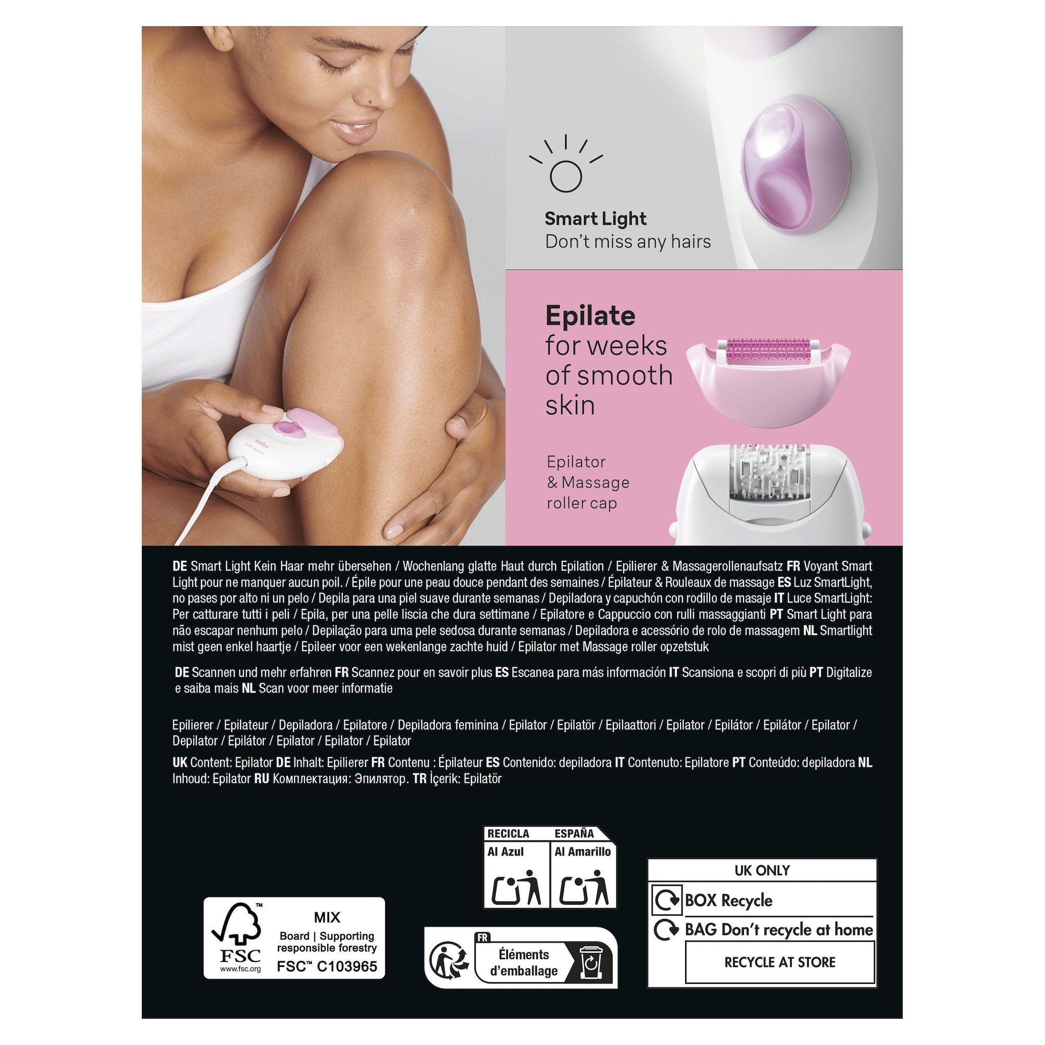 Voir la diapositive 7 : BRAUN Épilateur SE3-000 - Blanc