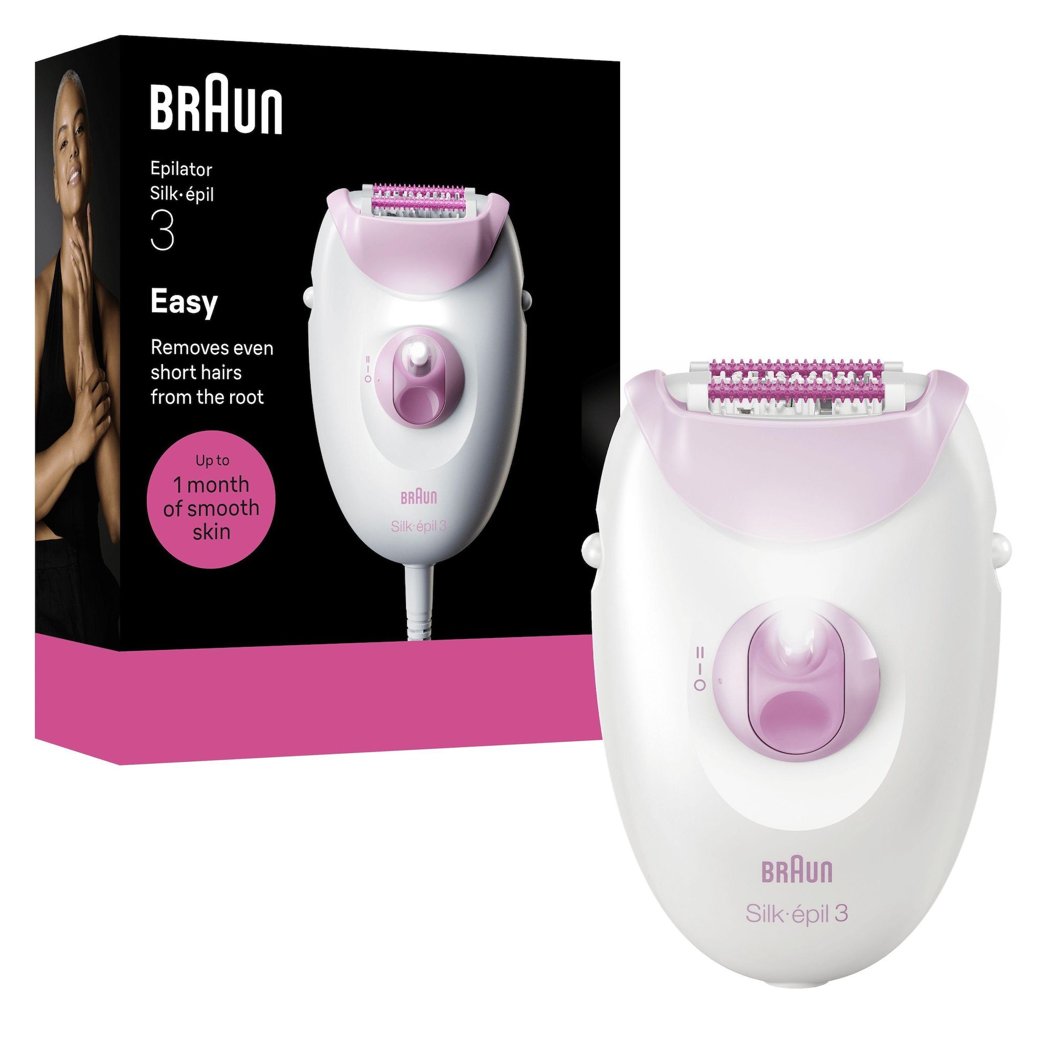 Voir la diapositive 8 : BRAUN Épilateur SE3-000 - Blanc