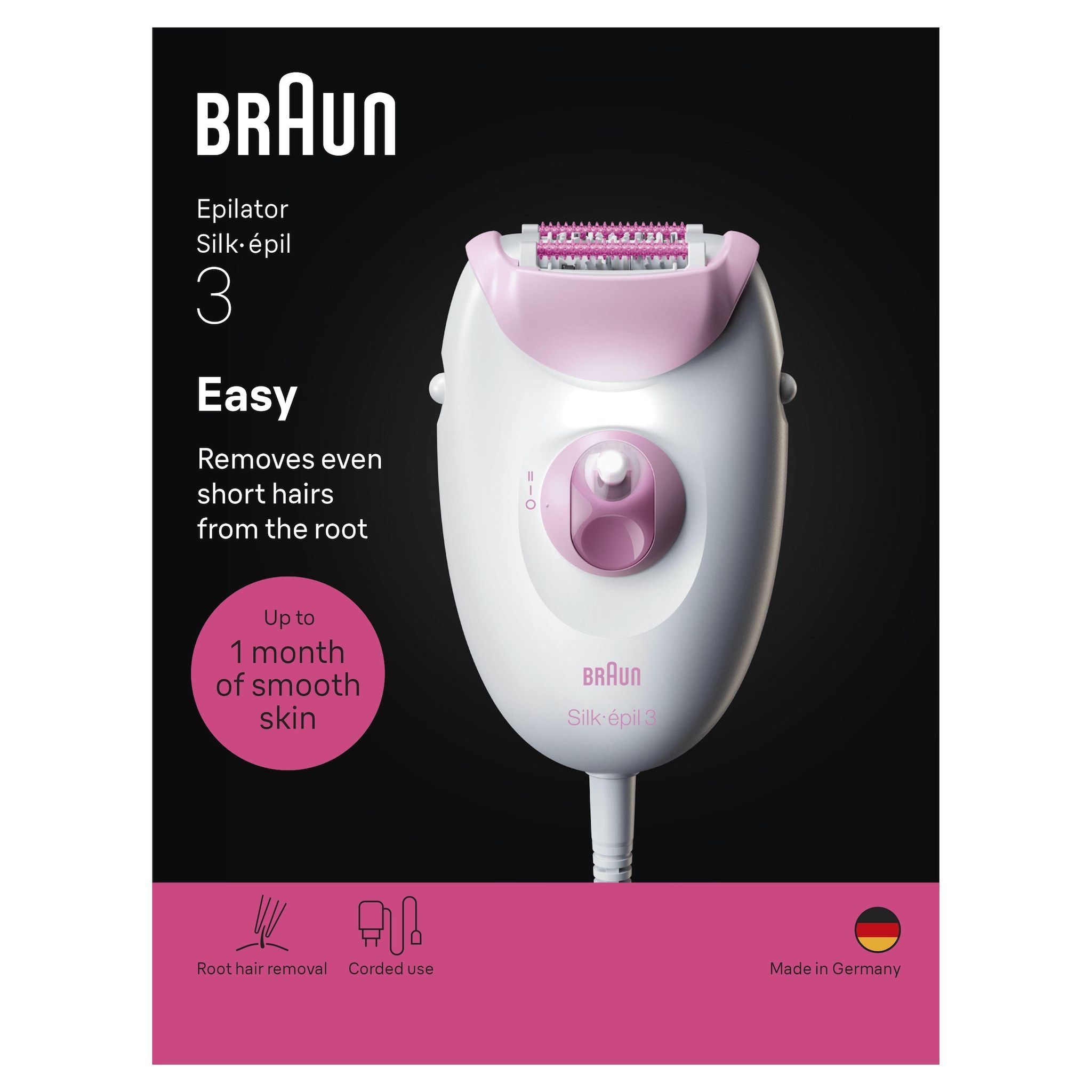 Voir la diapositive 11 : BRAUN Épilateur SE3-000 - Blanc