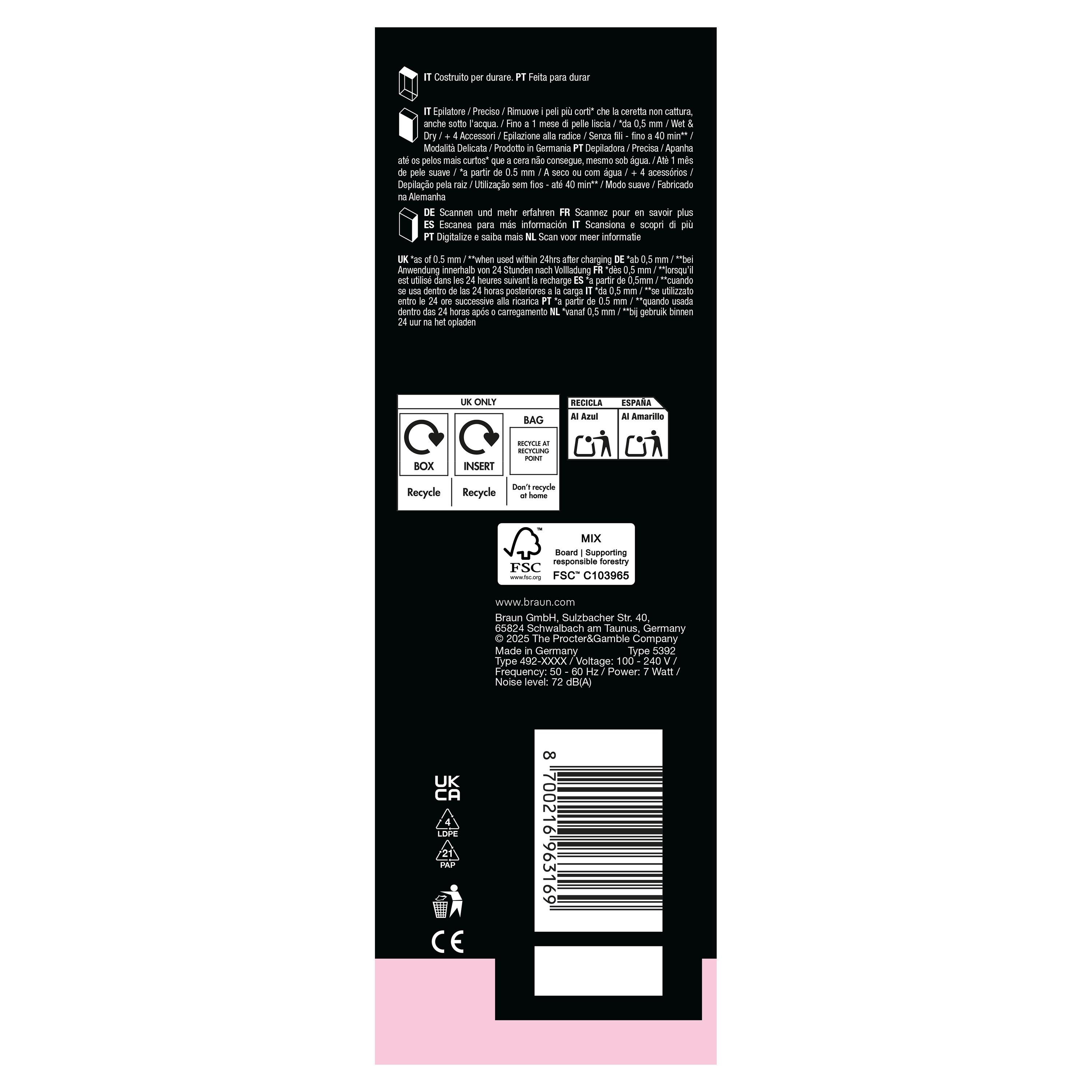 Voir la diapositive 13 : BRAUN Épilateur SE5-041 - Blanc