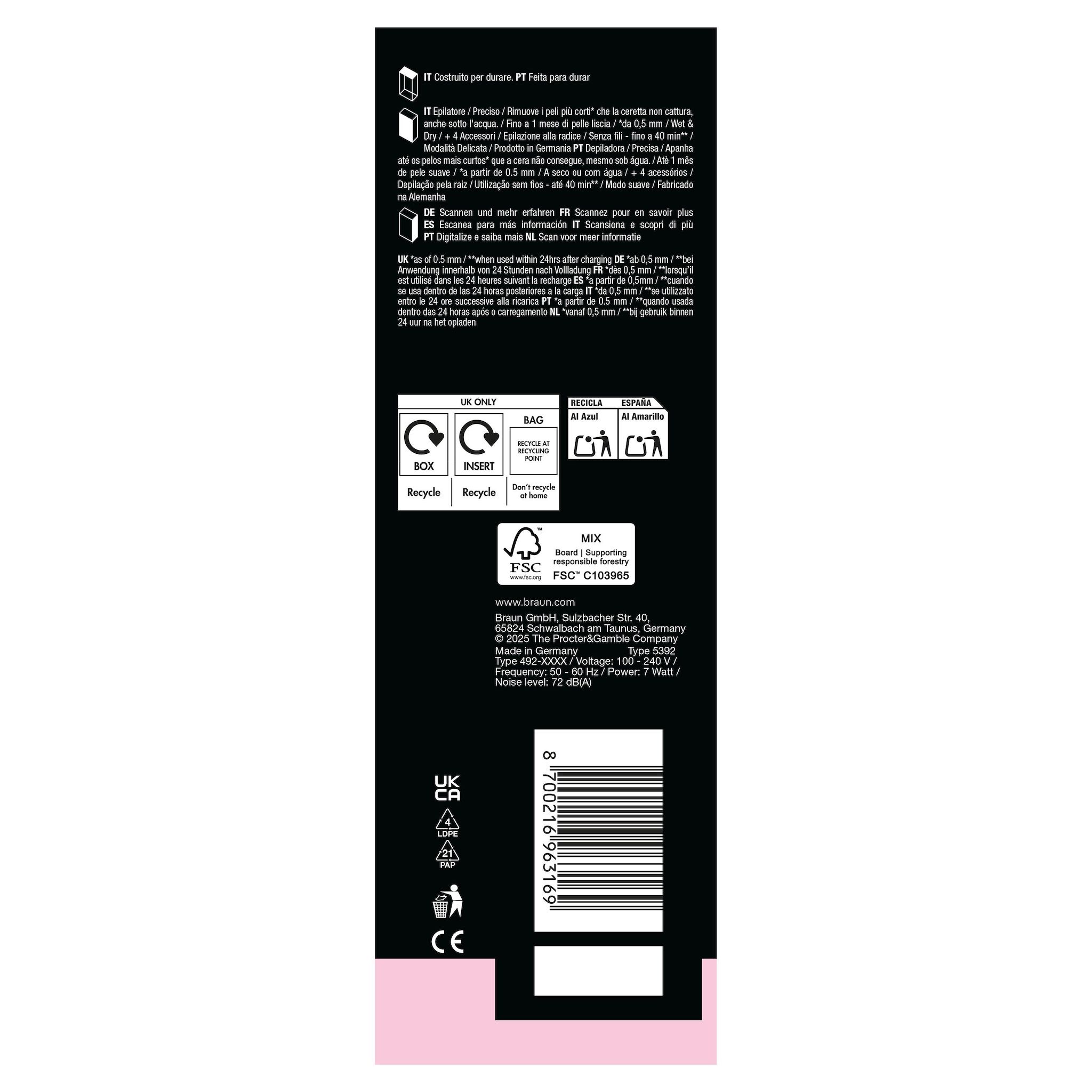 Voir la diapositive 13 : BRAUN Épilateur SE5-041 - Blanc