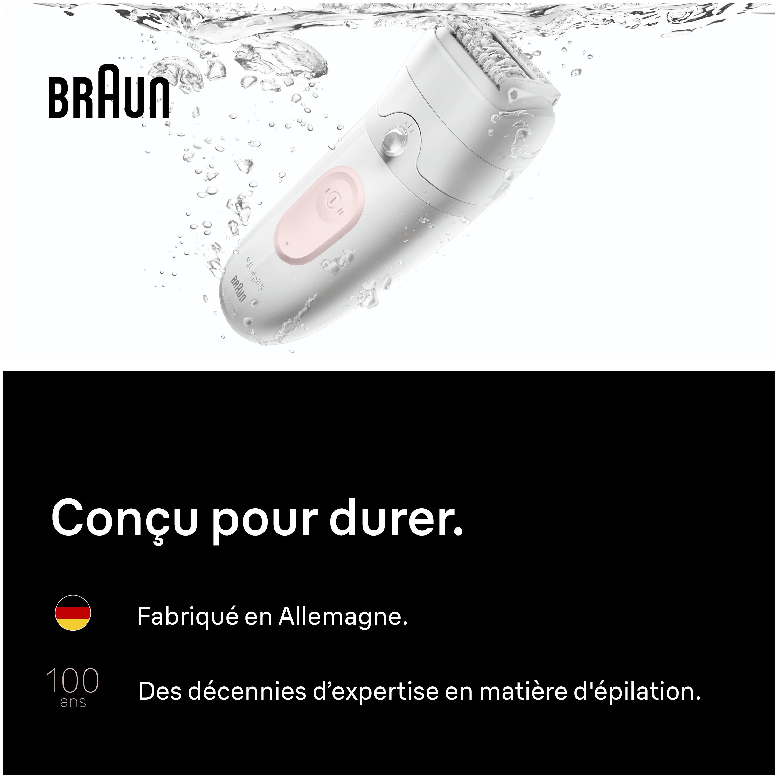 Voir la diapositive 7 : BRAUN Épilateur SE5-041 - Blanc