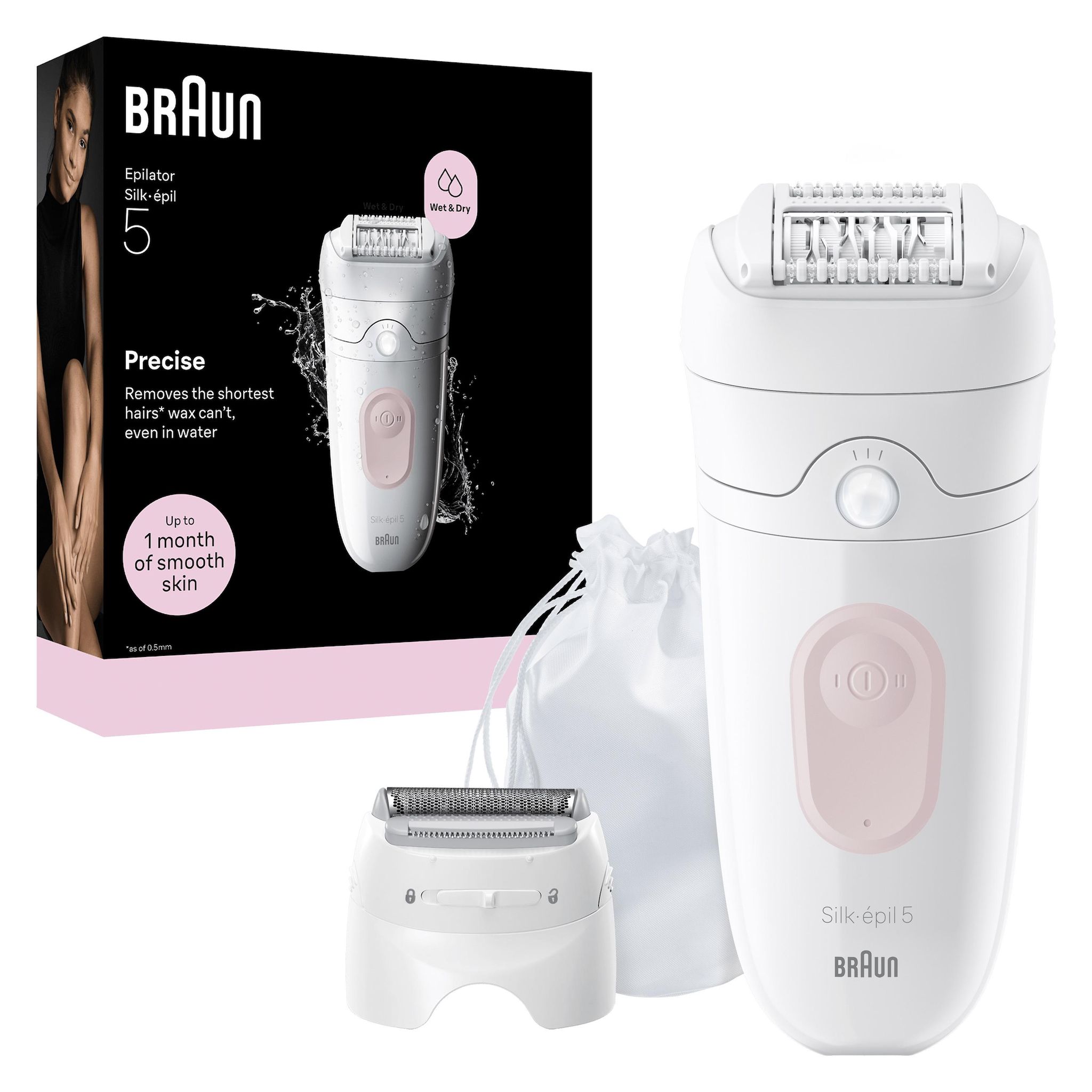 Voir la diapositive 8 : BRAUN Épilateur SE5-041 - Blanc