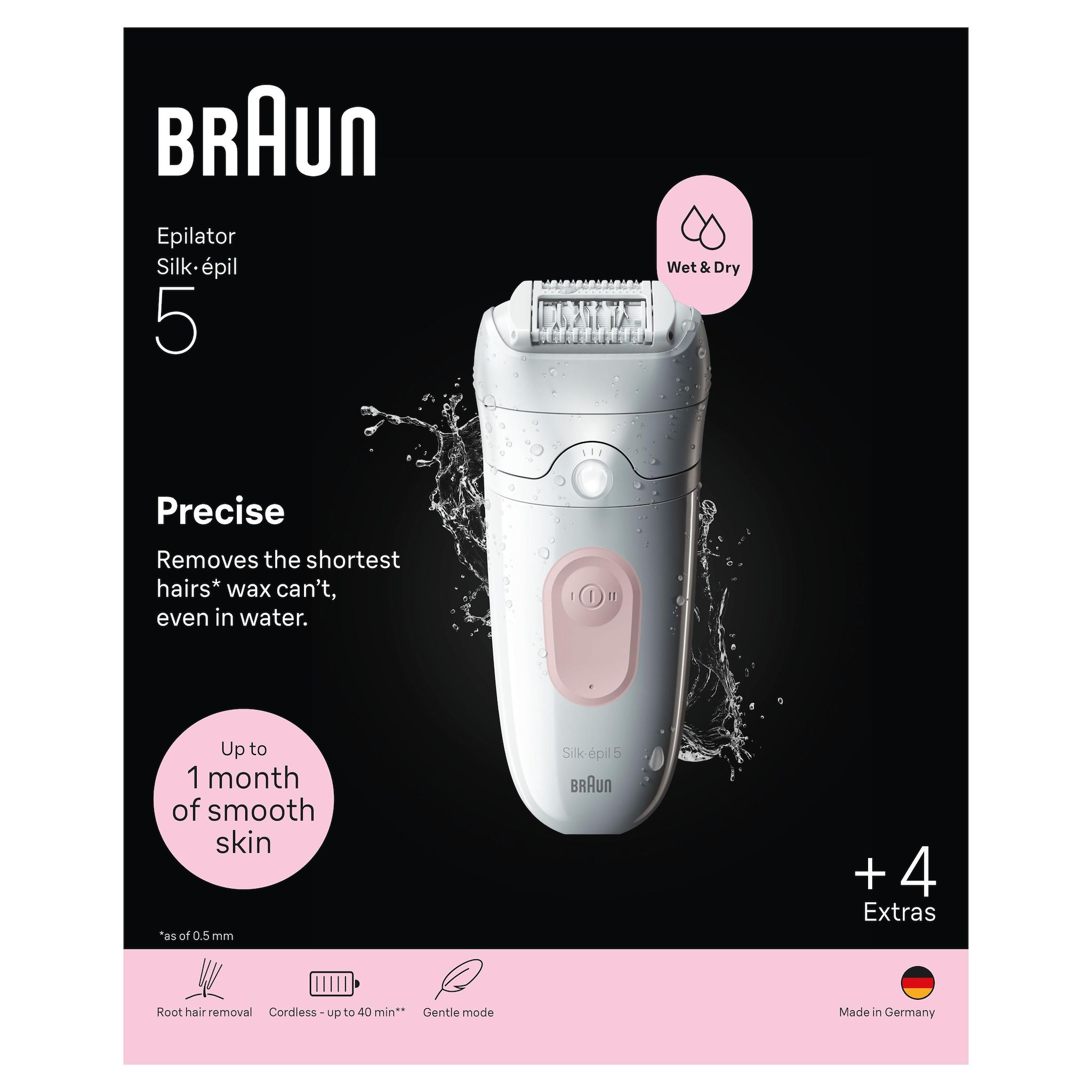 Voir la diapositive 11 : BRAUN Épilateur SE5-041 - Blanc