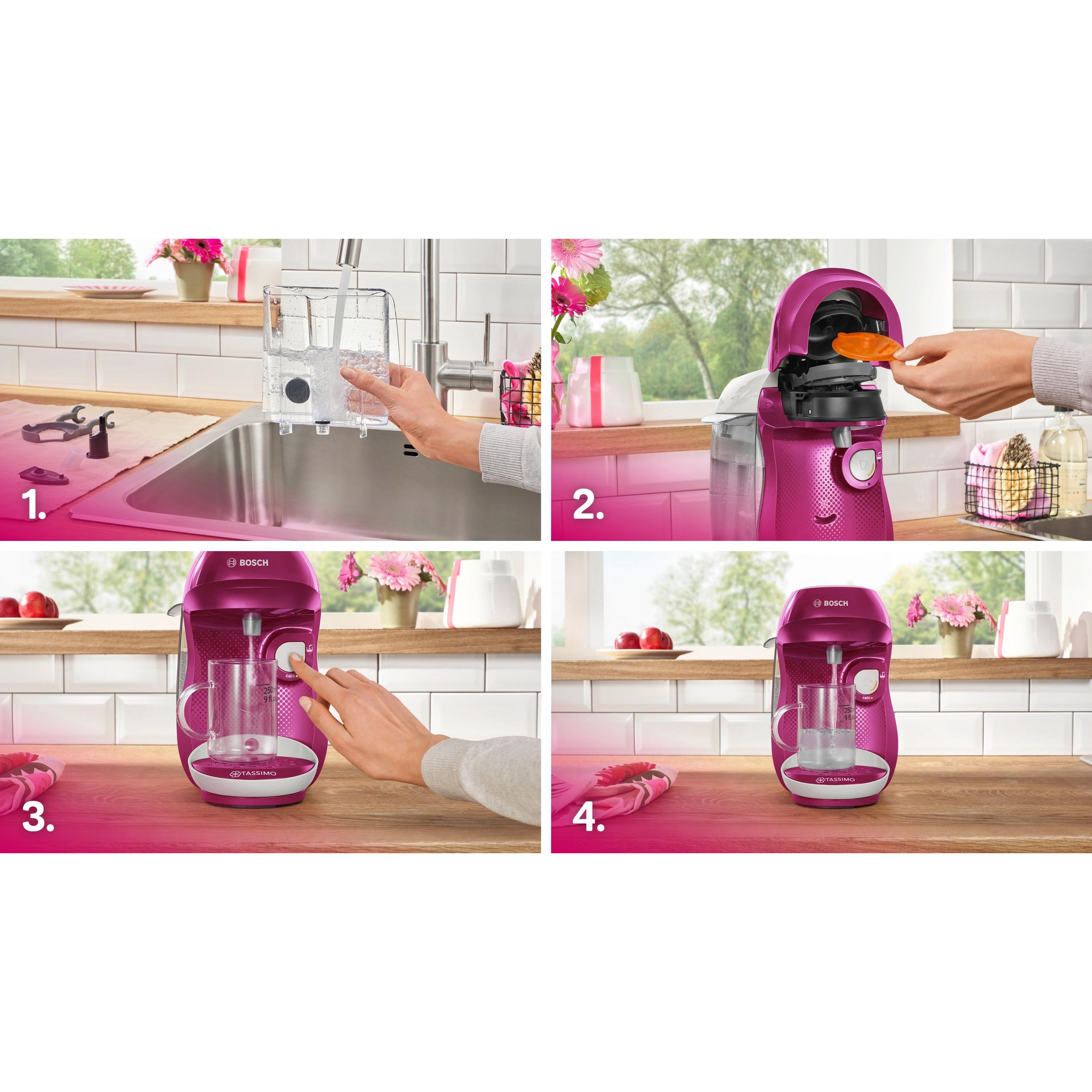 Voir la diapositive 4 : BOSCH Machine à café à capsules Tassimo TAS1001 - Rose