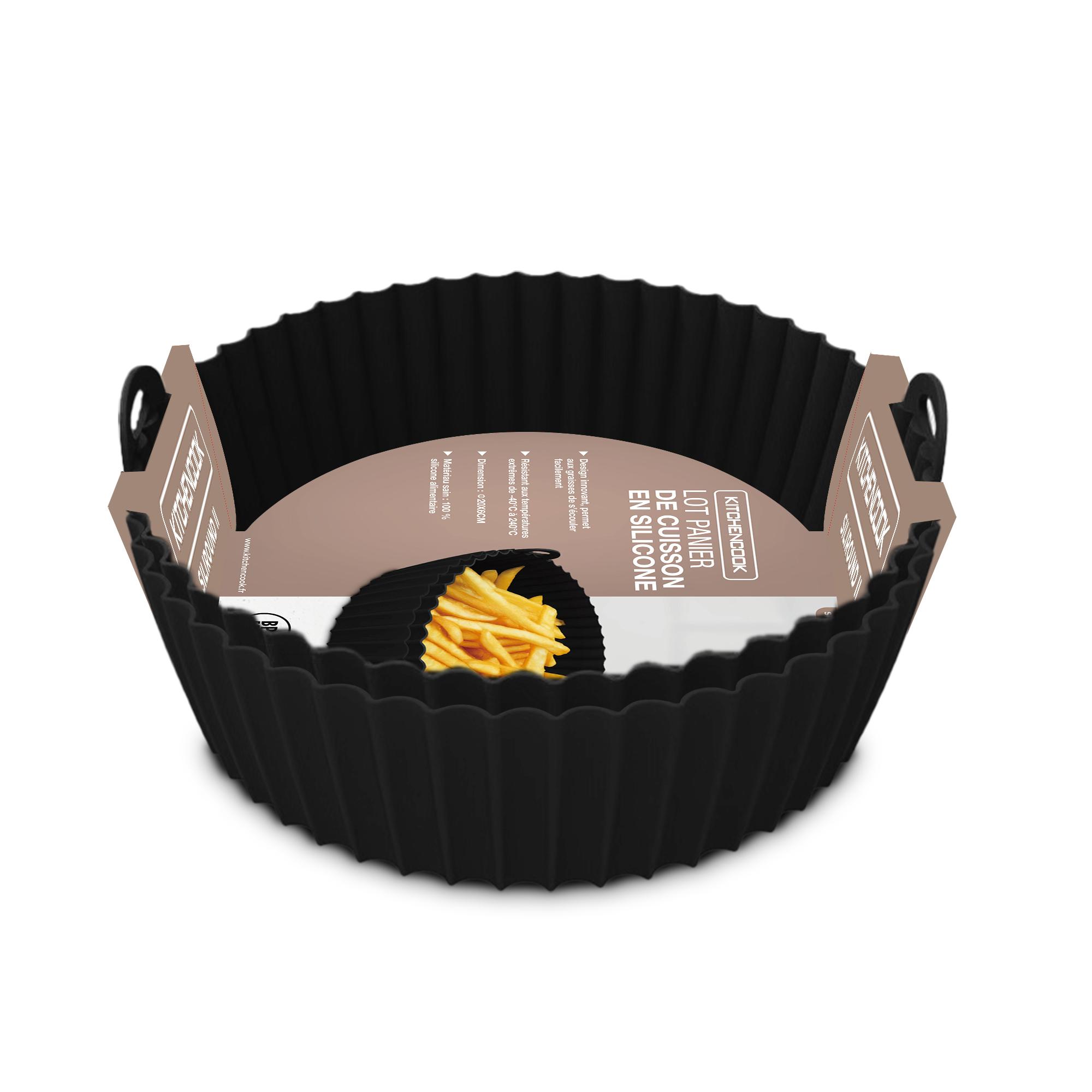 NUFRY Lot de 2 moules en silicone ronds SILIROUND2 - Noir