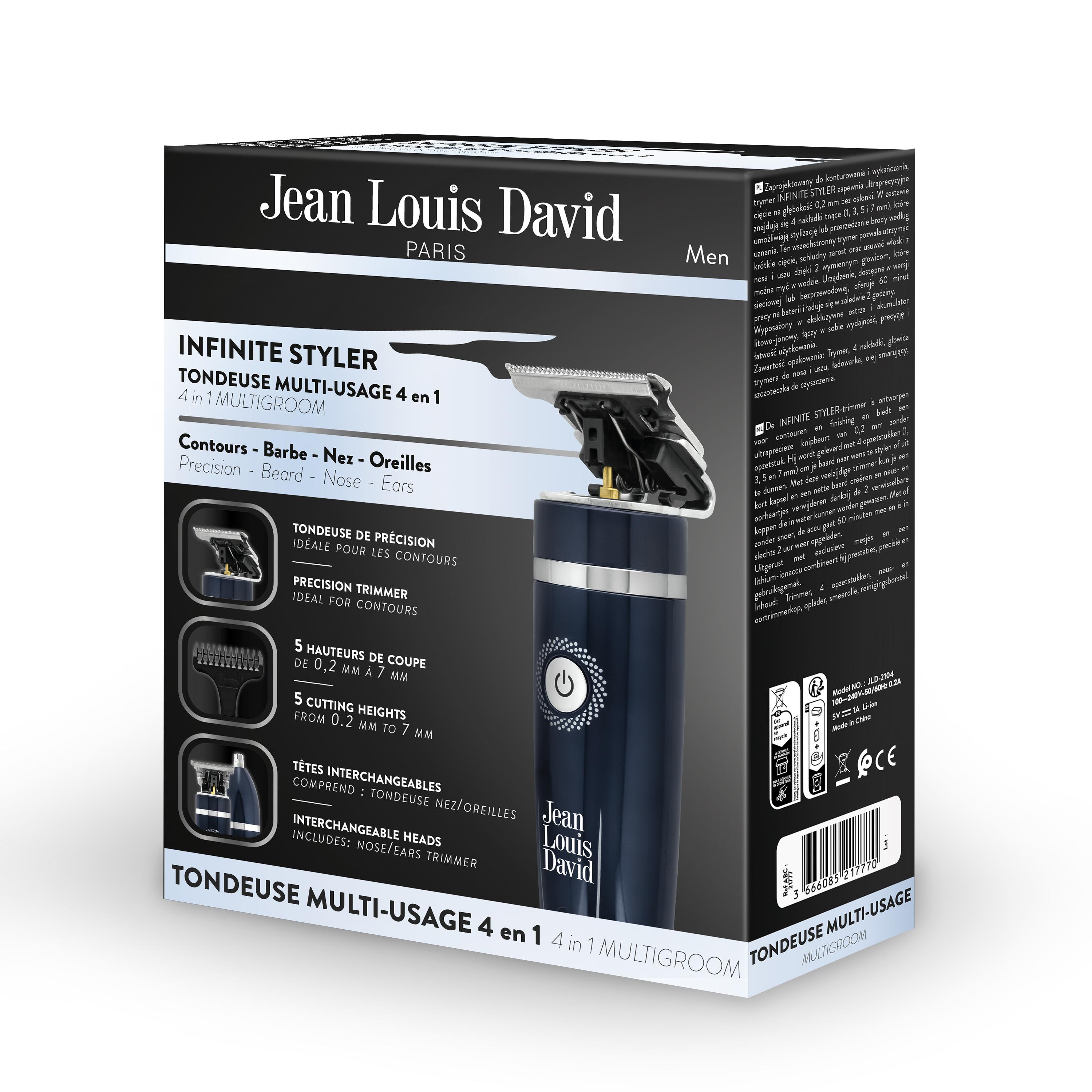 Voir la diapositive 4 : JEAN LOUIS DAVID Tondeuse INFINITE STYLER - Bleu