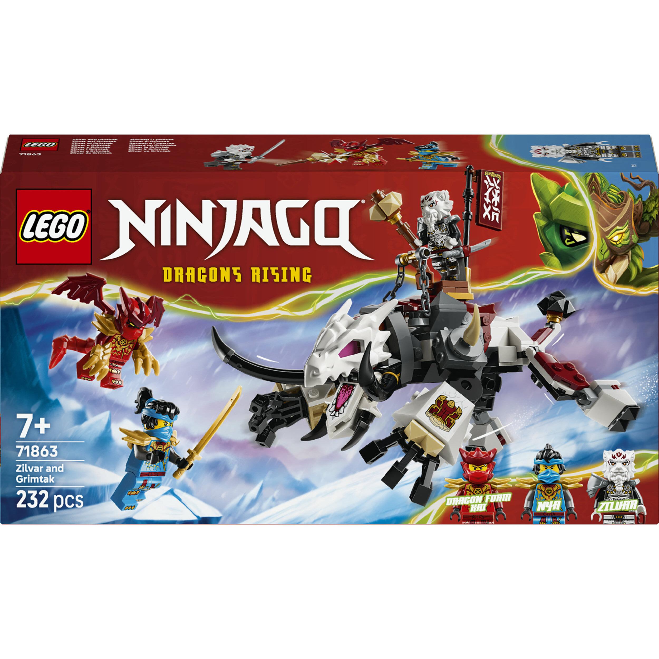 LEGO LEGO NINJAGO 71863 Zilvar et Grimtak la Bête Draconique - Jouet Ninja dès 7 ans - Cadeau
