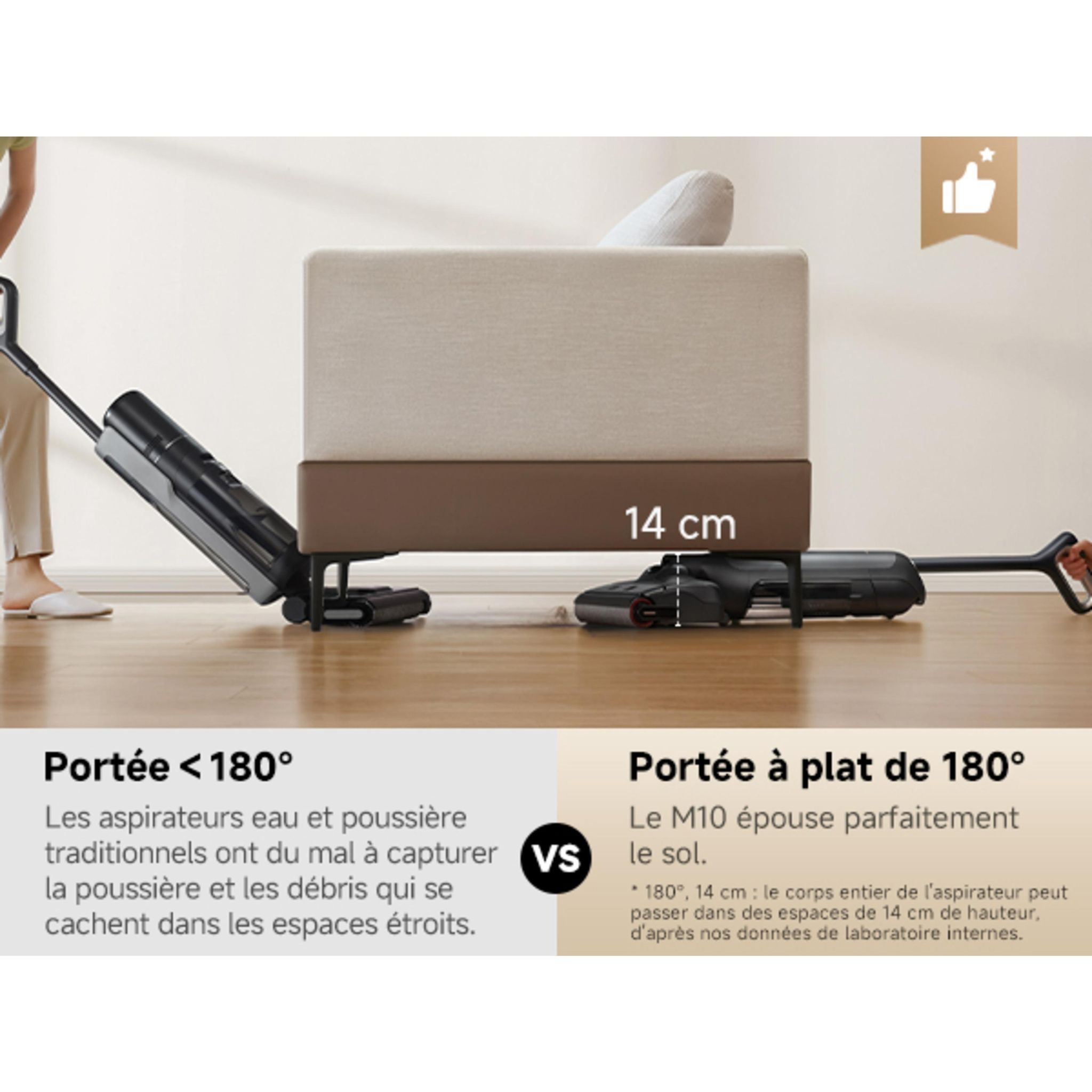 Voir la diapositive 9 : MOVA Aspirateur balai laveur M10 - Gris