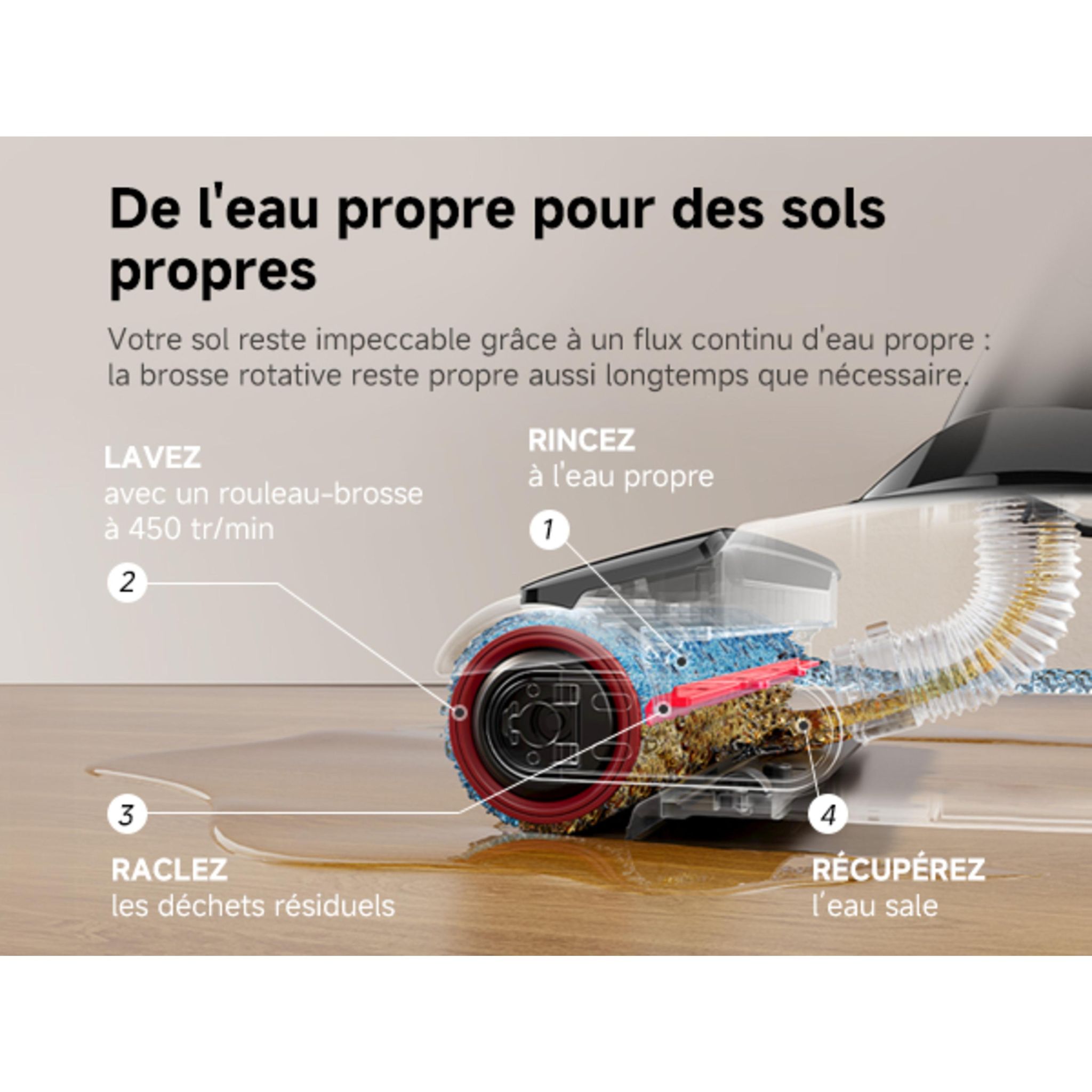 Voir la diapositive 11 : MOVA Aspirateur balai laveur M10 - Gris
