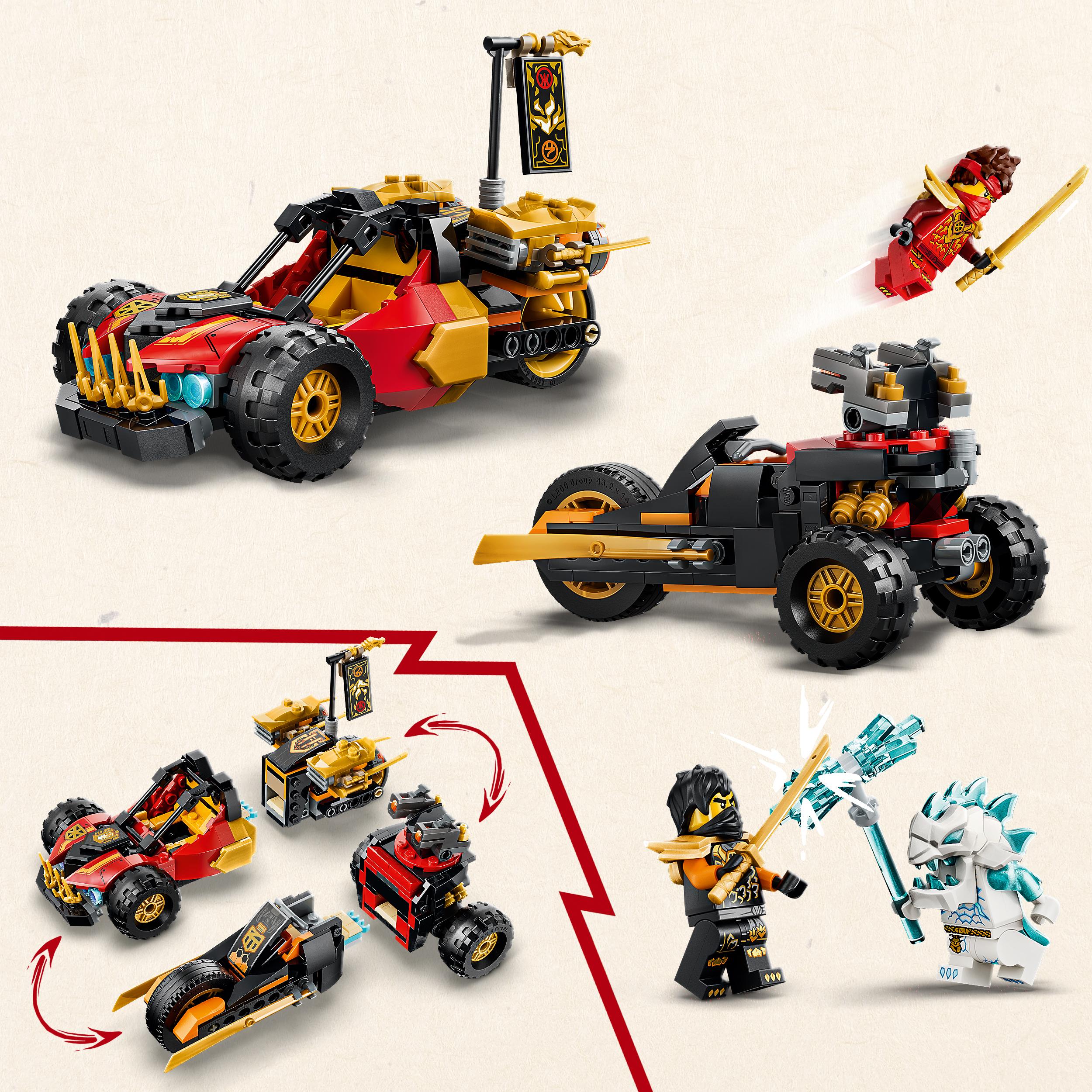 Voir la diapositive 4 : LEGO LEGO NINJAGO 71864 Véhicules Combinables de Kai et Cole - Jouet Voiture de Ninja dès 7 ans