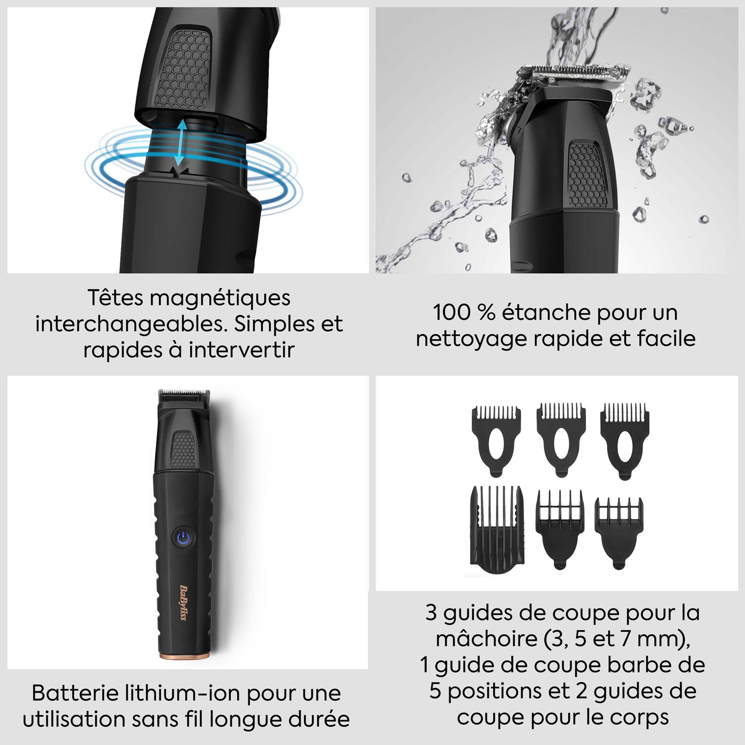 Voir la diapositive 13 : BABYLISS Tondeuse multi MT814E - Noir