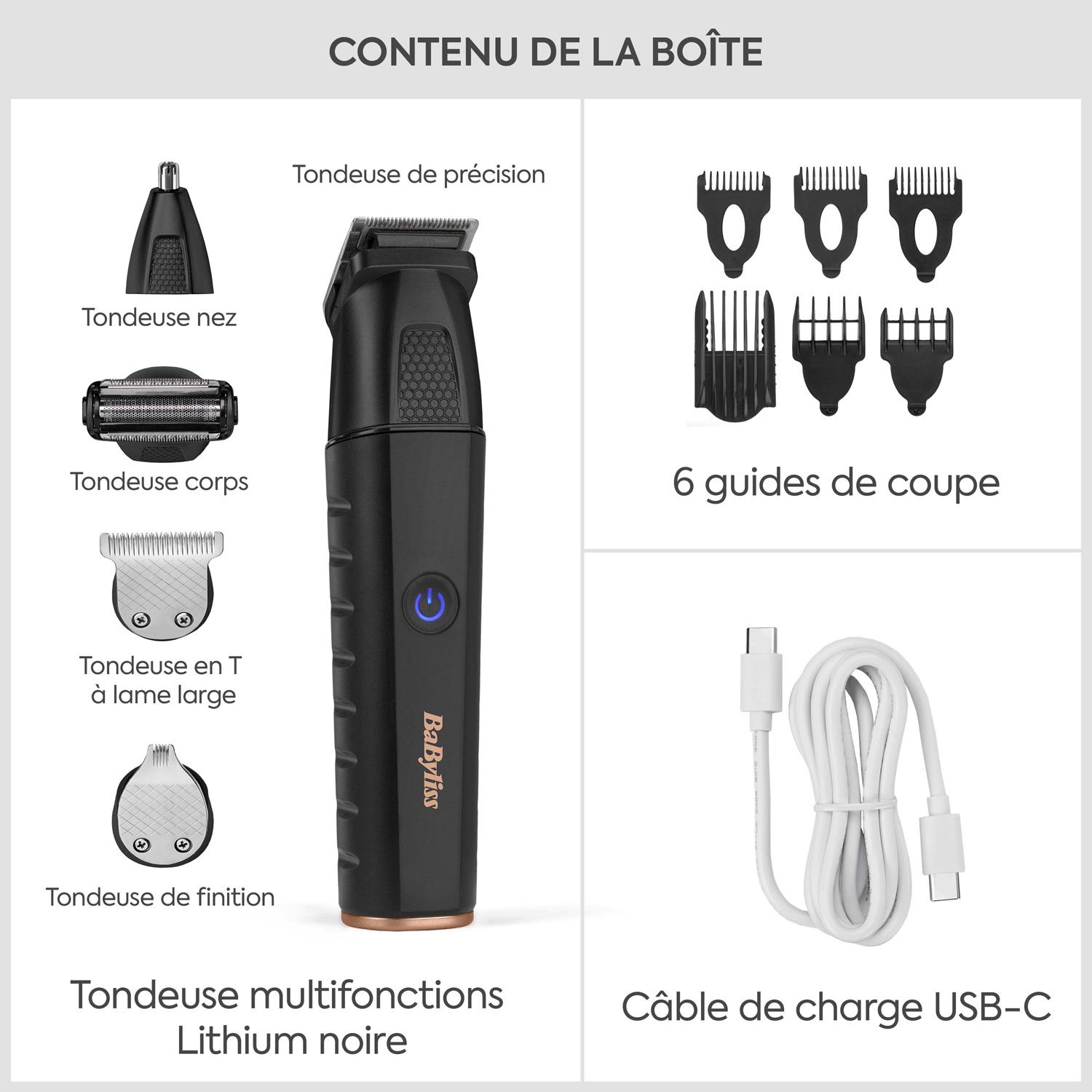 Voir la diapositive 5 : BABYLISS Tondeuse multi MT814E - Noir