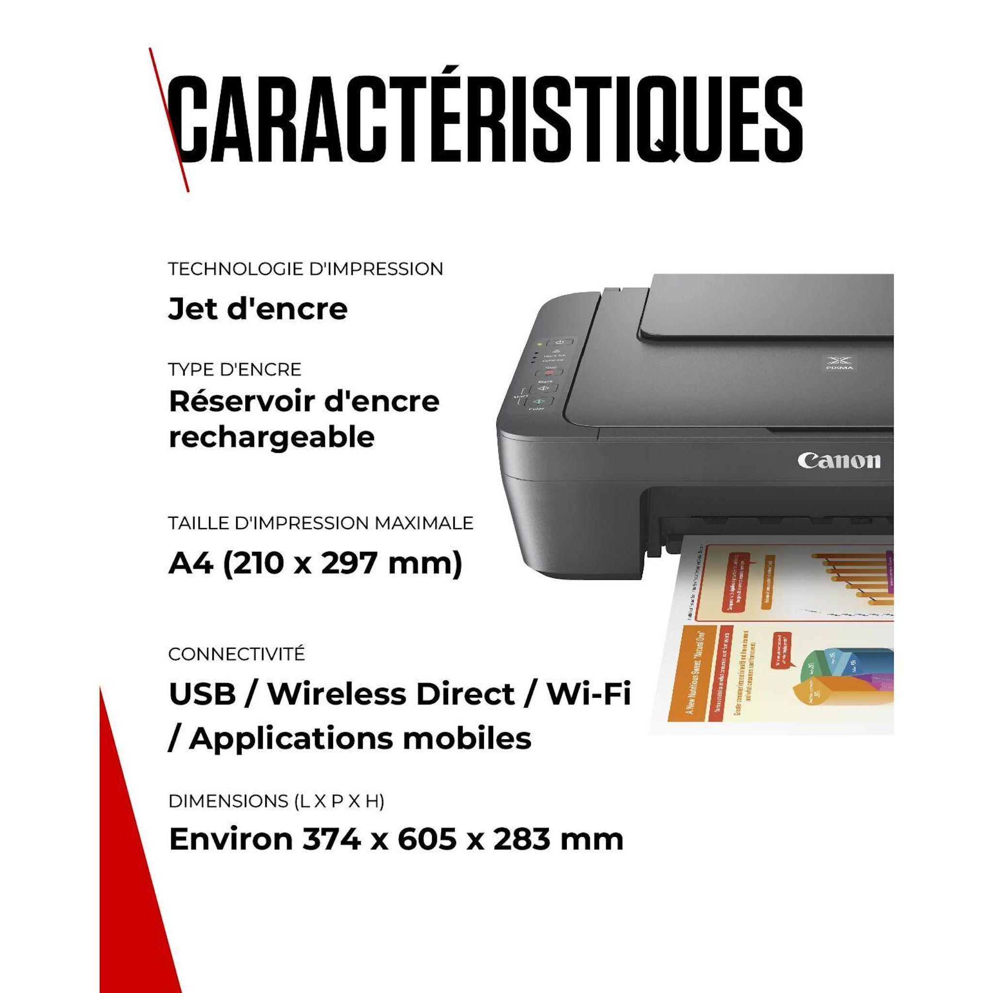 Voir la diapositive 6 : CANON Imprimante MG2551S - Noir