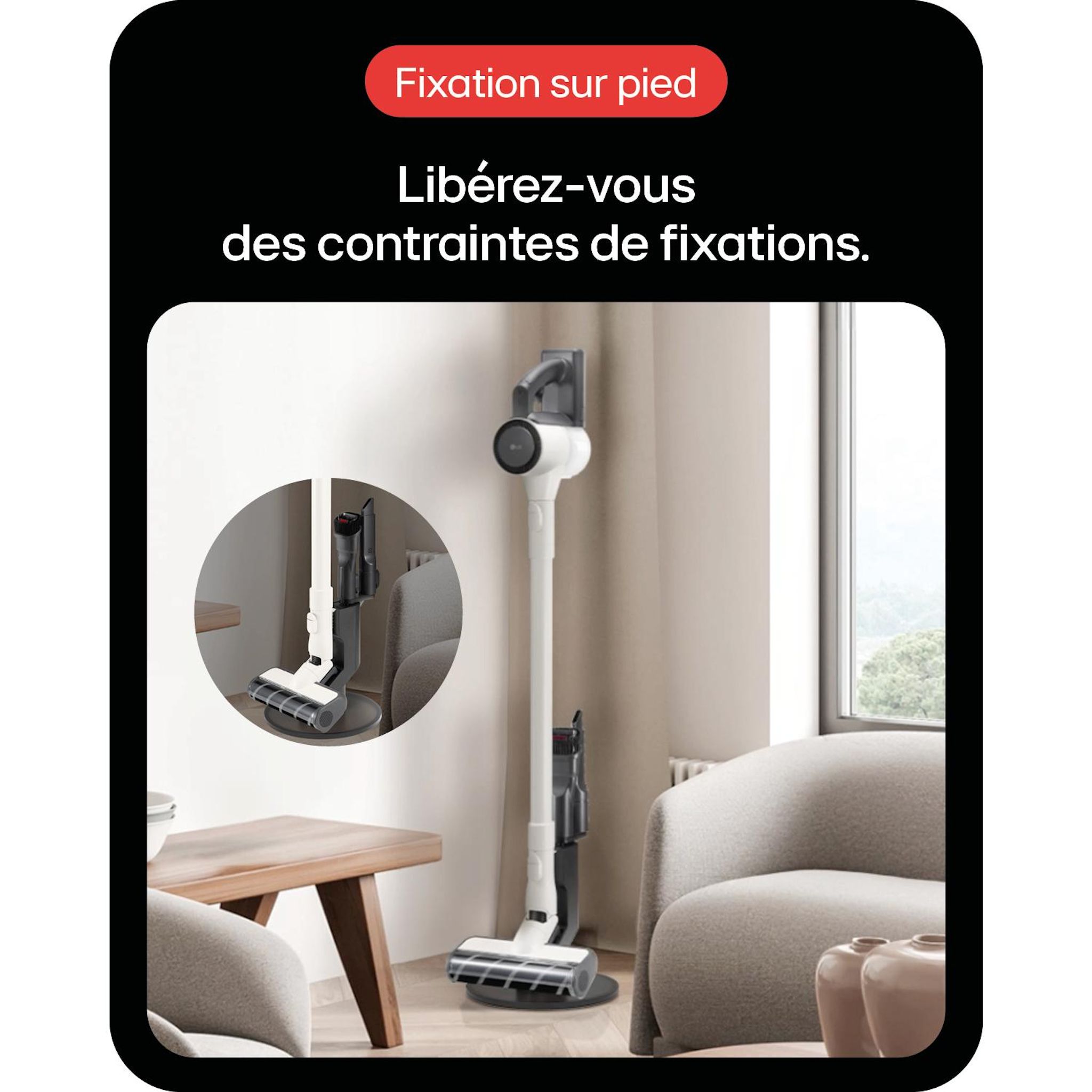 Voir la diapositive 3 : LG Aspirateur balai A9C-AIR1E - Blanc