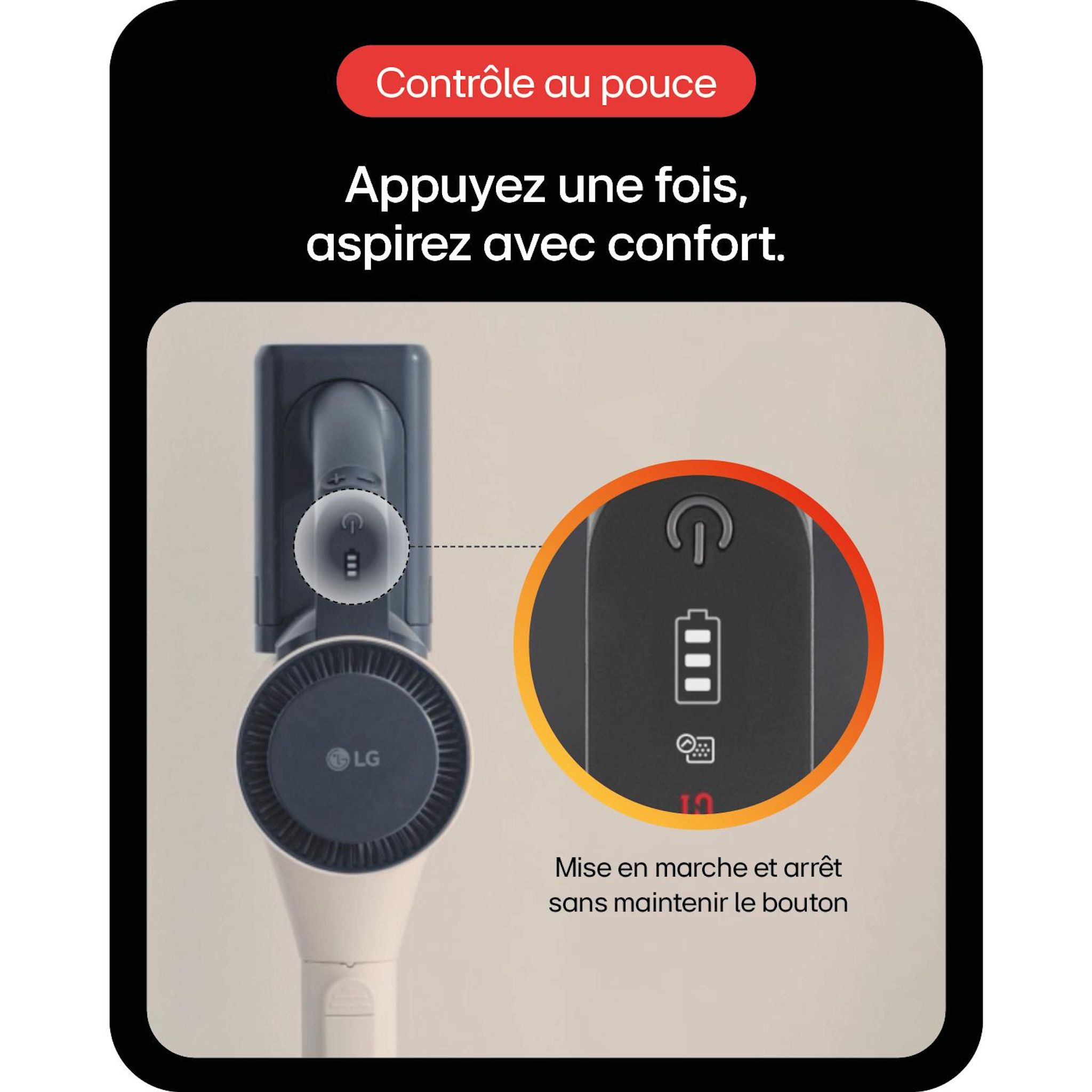 Voir la diapositive 4 : LG Aspirateur balai A9C-AIR1E - Blanc
