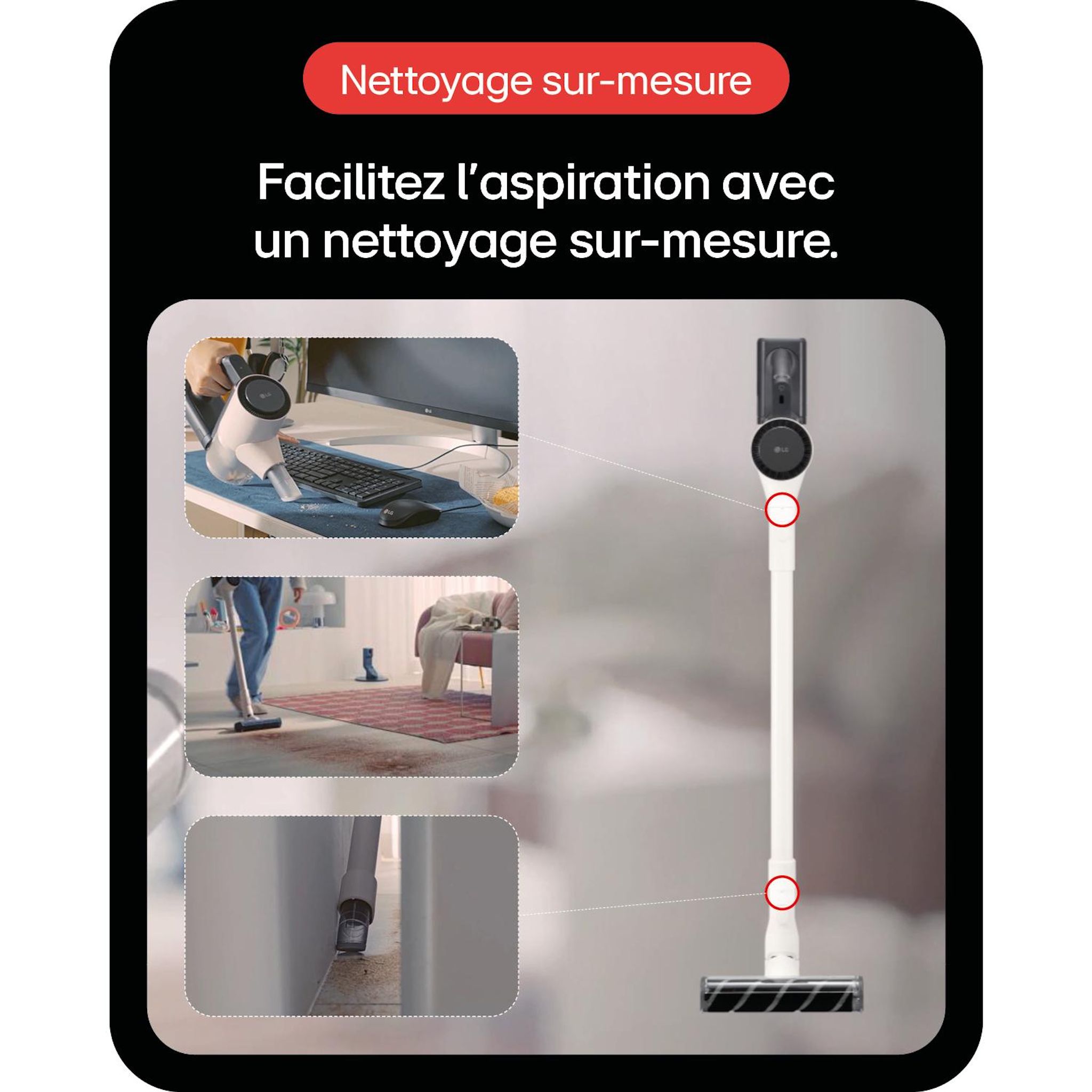 Voir la diapositive 5 : LG Aspirateur balai A9C-AIR1E - Blanc