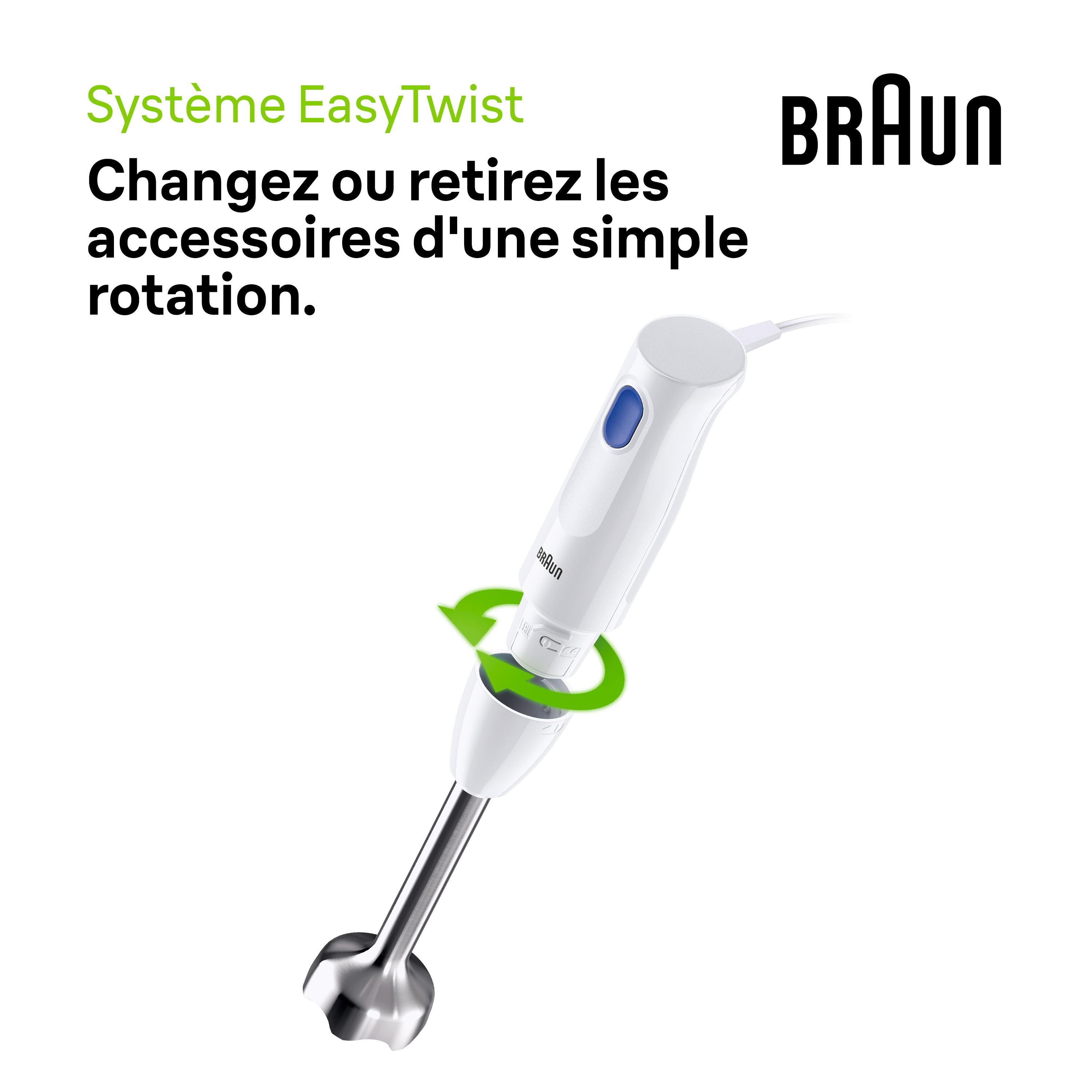 Voir la diapositive 5 : BRAUN Mixeur plongeant MQ10.201MWH - Blanc