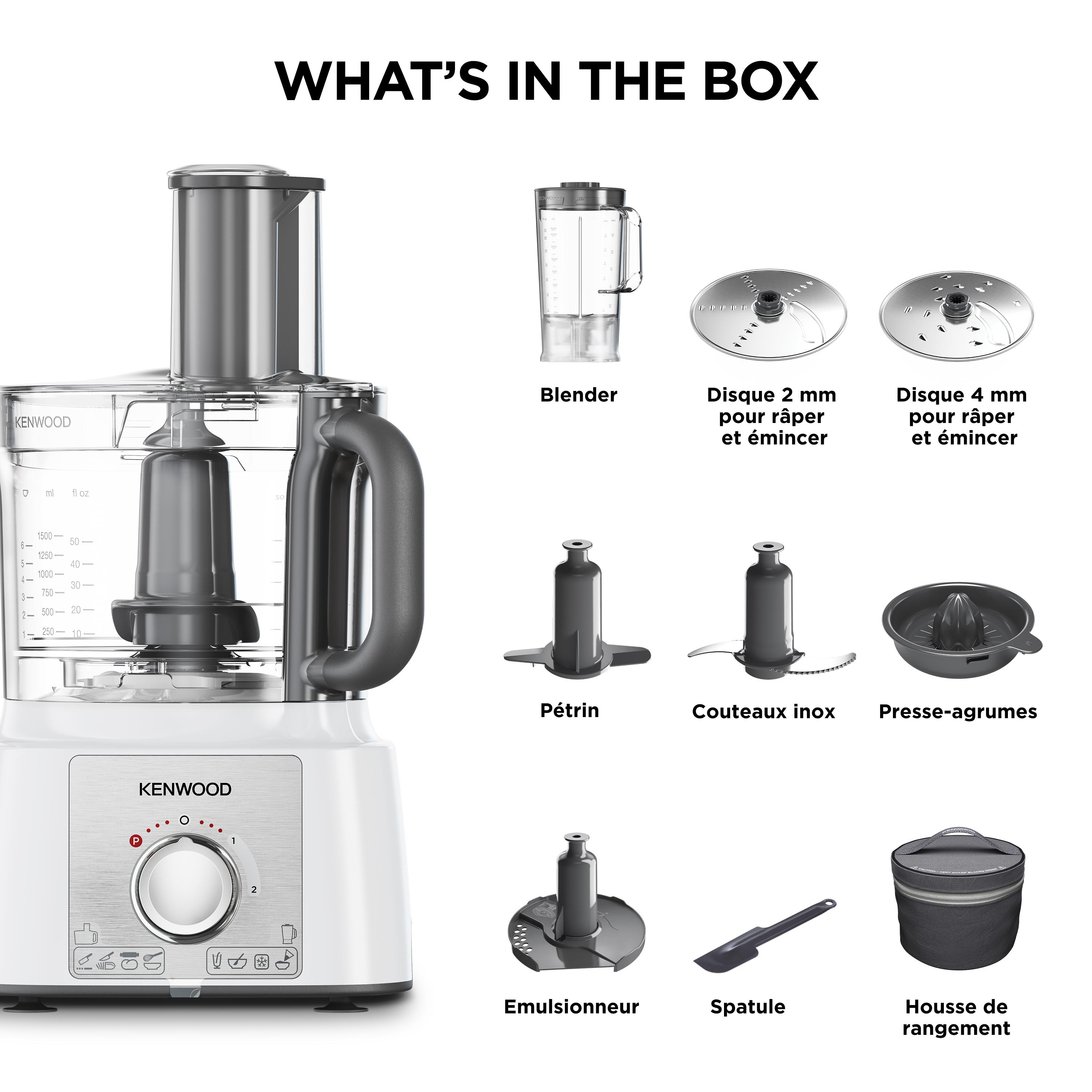 Voir la diapositive 14 : KENWOOD Robot multifonction FDP65450WH - Blanc