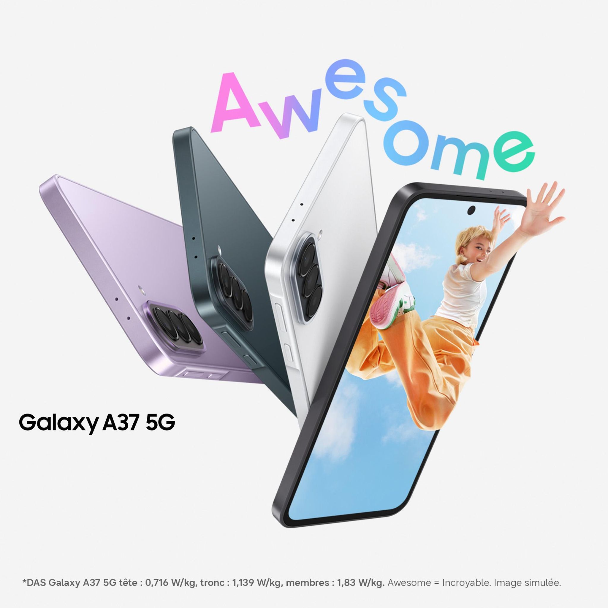 Voir la diapositive 3 : SAMSUNG Galaxy A37 5G 128Go - Lavande