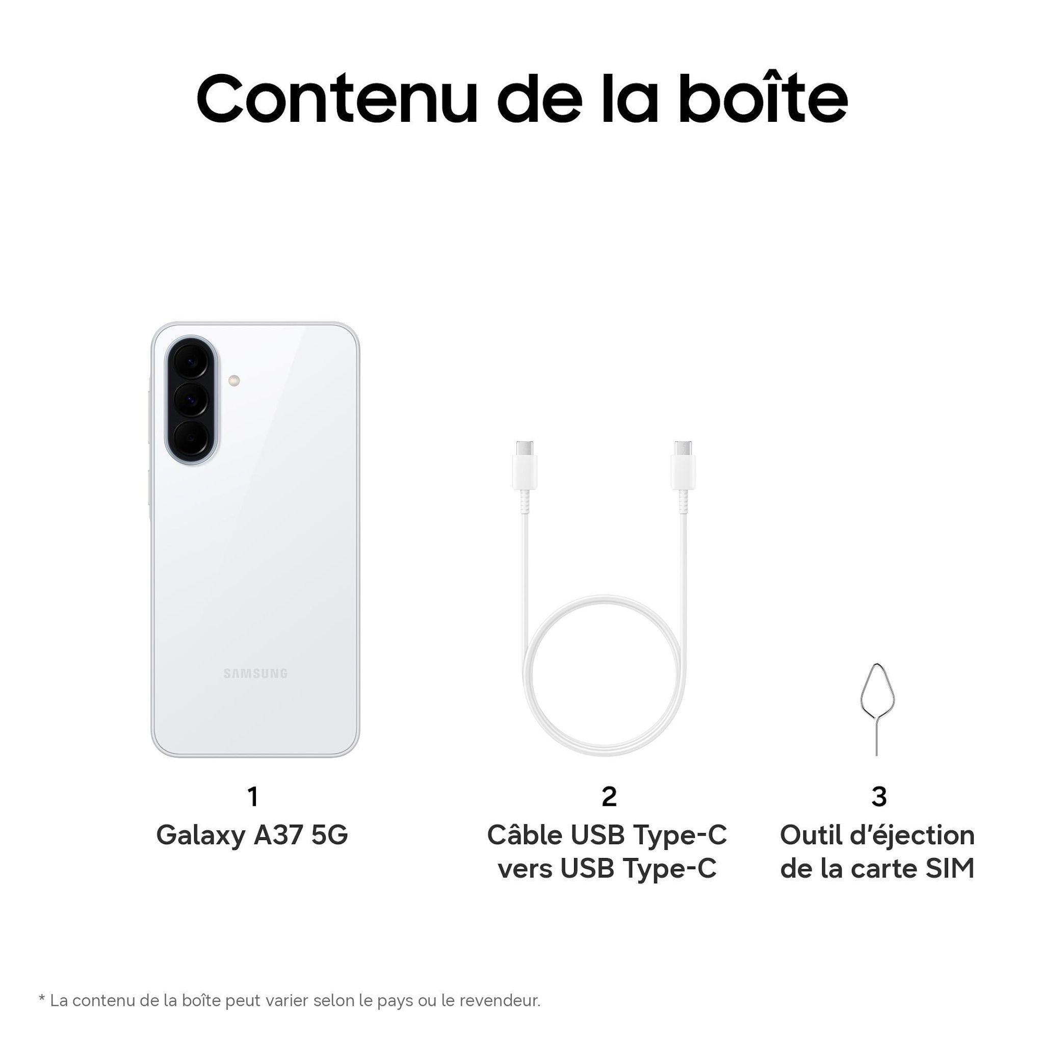 Voir la diapositive 13 : SAMSUNG Galaxy A37 5G 256Go - Blanc