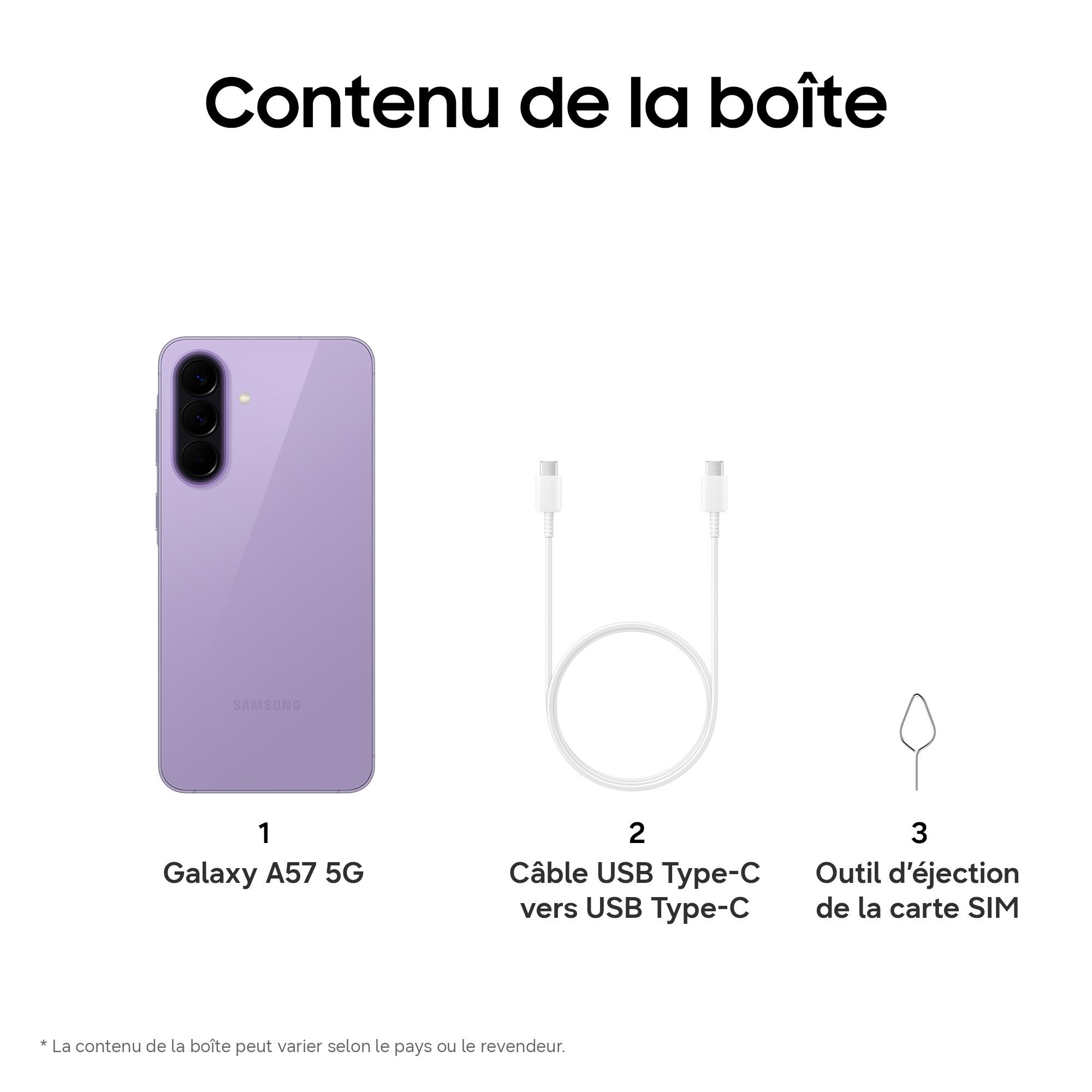 Voir la diapositive 14 : SAMSUNG Galaxy A57 5G 128Go - Lavande