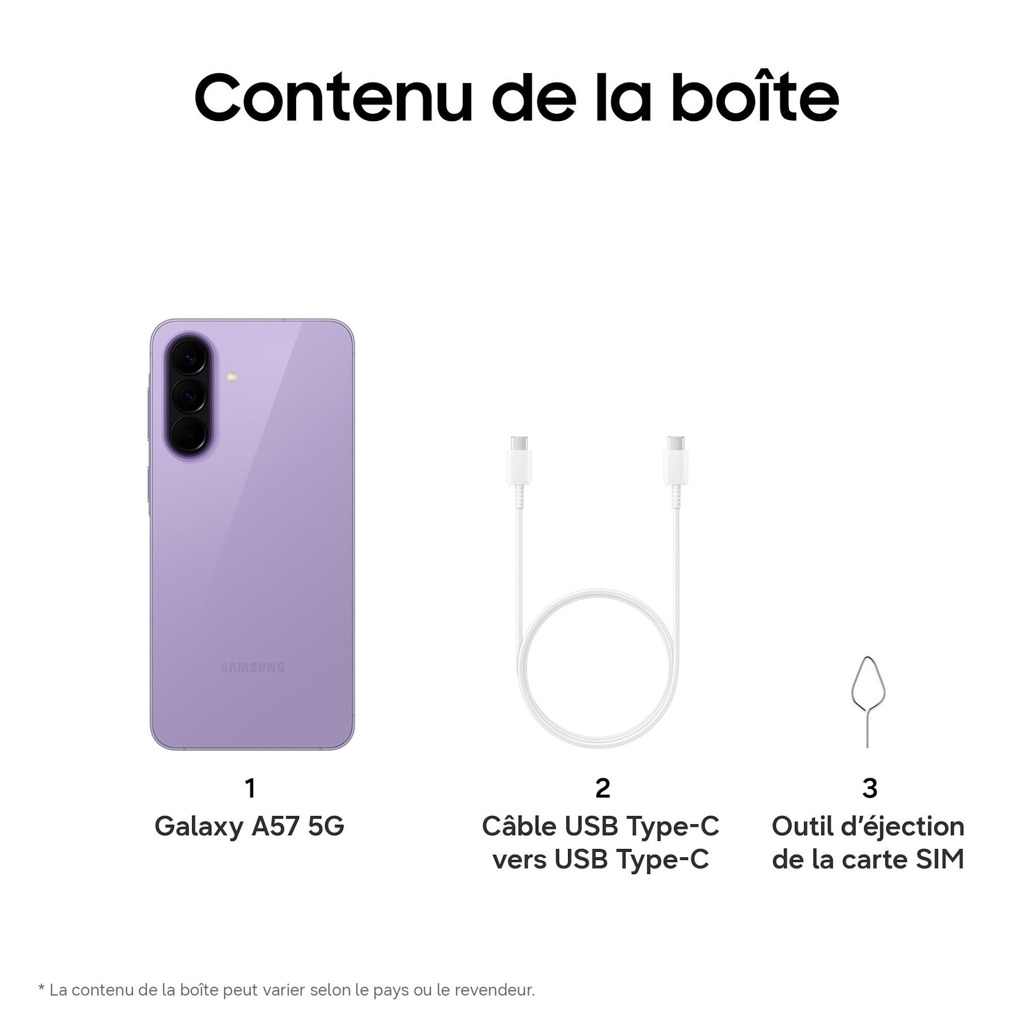 Voir la diapositive 14 : SAMSUNG Galaxy A57 5G 128Go - Lavande