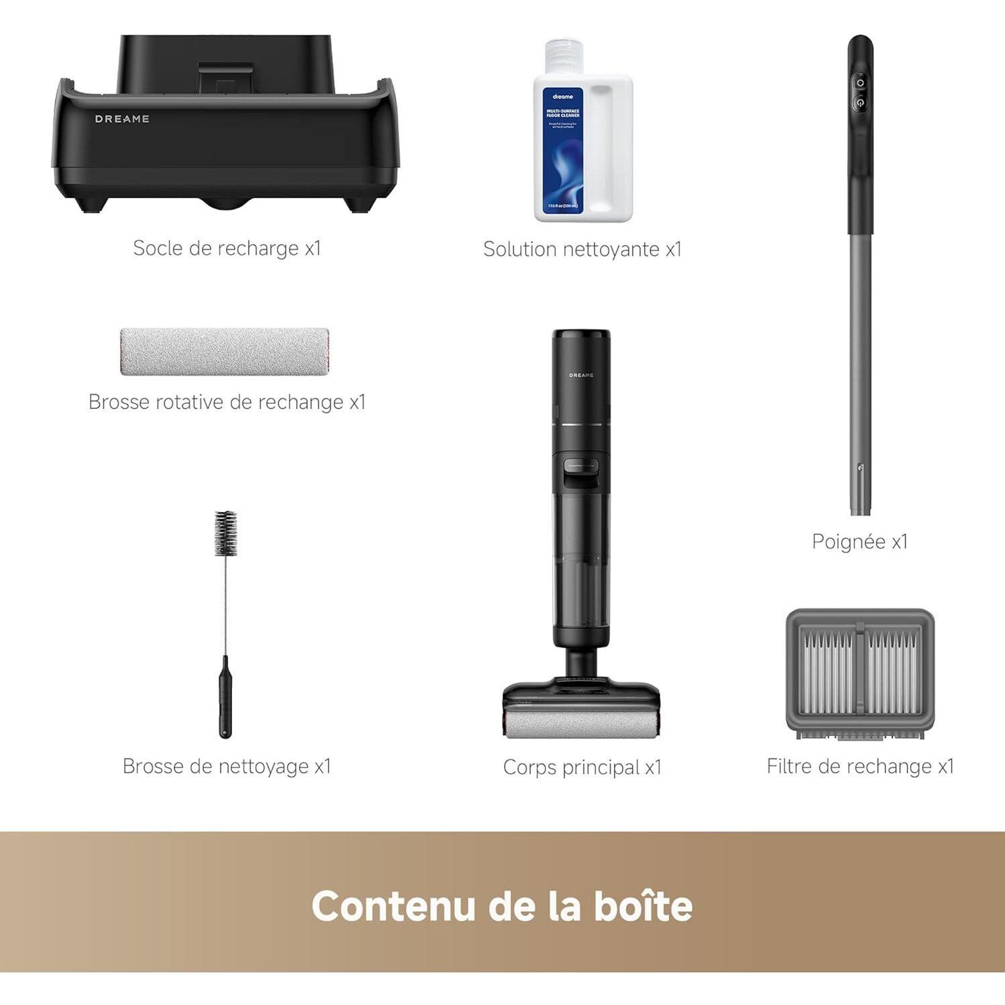 Voir la diapositive 13 : DREAME Aspirateur balai laveur H12PRO FLEXREACH - Noir