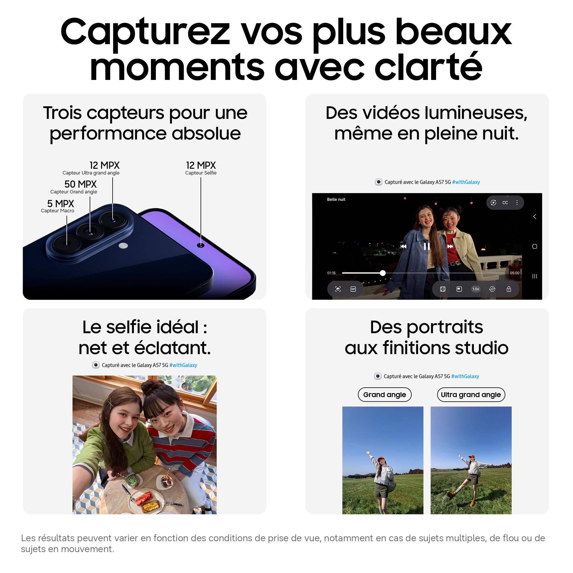 Voir la diapositive 5 : SAMSUNG Galaxy A57 5G 128Go - Bleu Clair