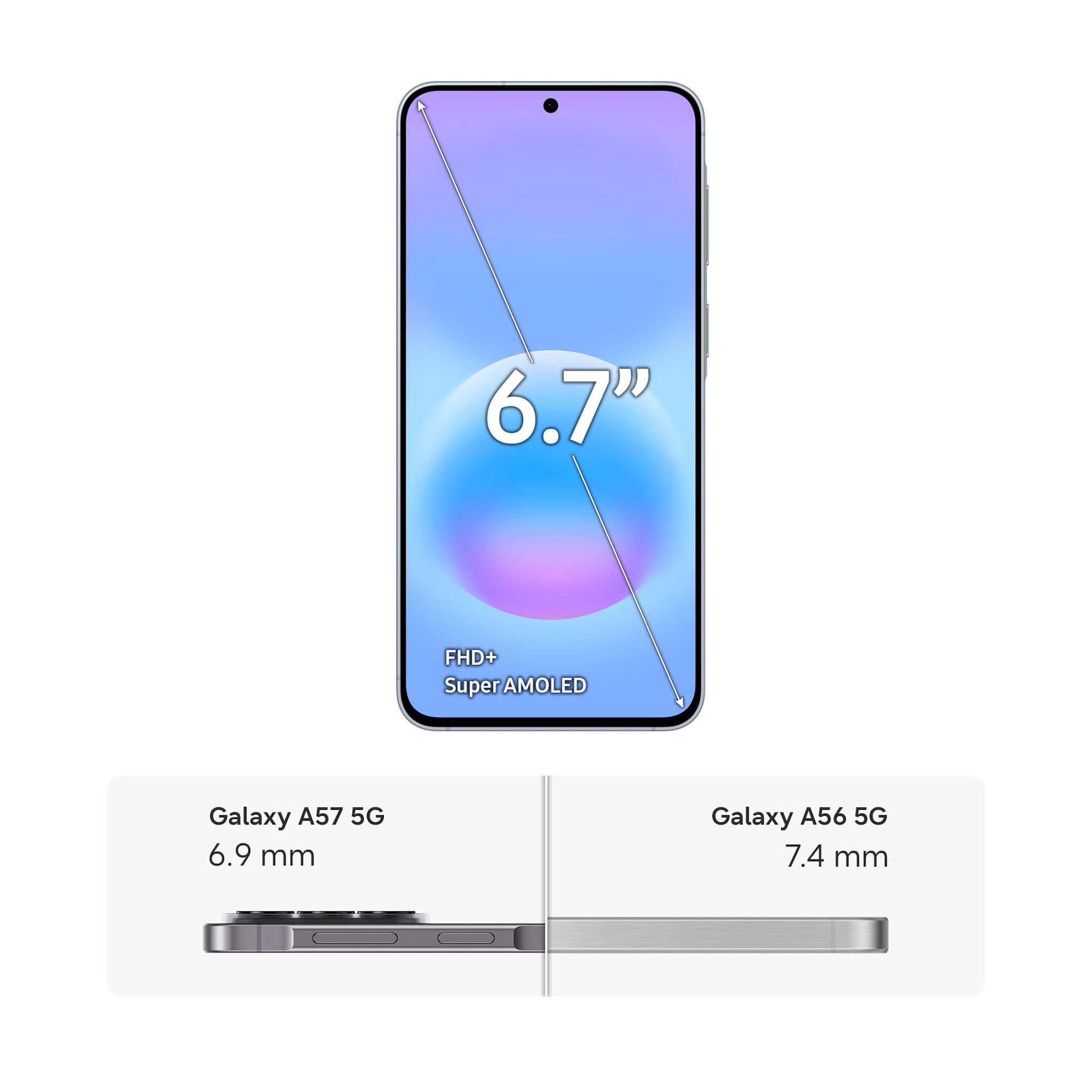 Voir la diapositive 8 : SAMSUNG Galaxy A57 5G 128Go - Bleu Clair