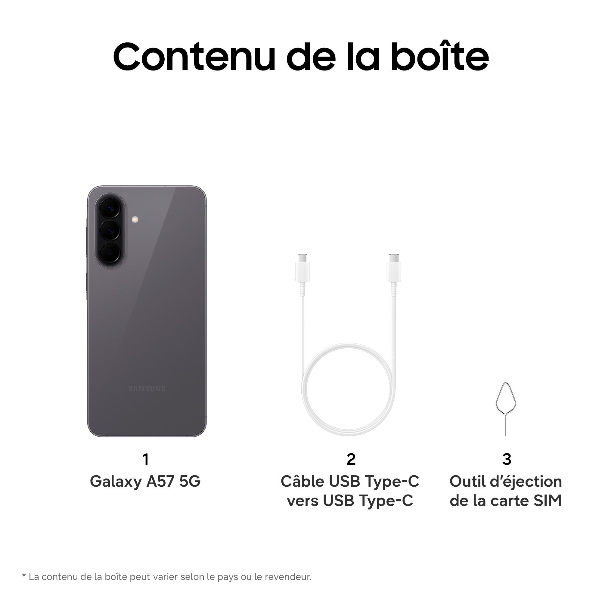 Voir la diapositive 14 : SAMSUNG Galaxy A57 5G 256Go - Gris