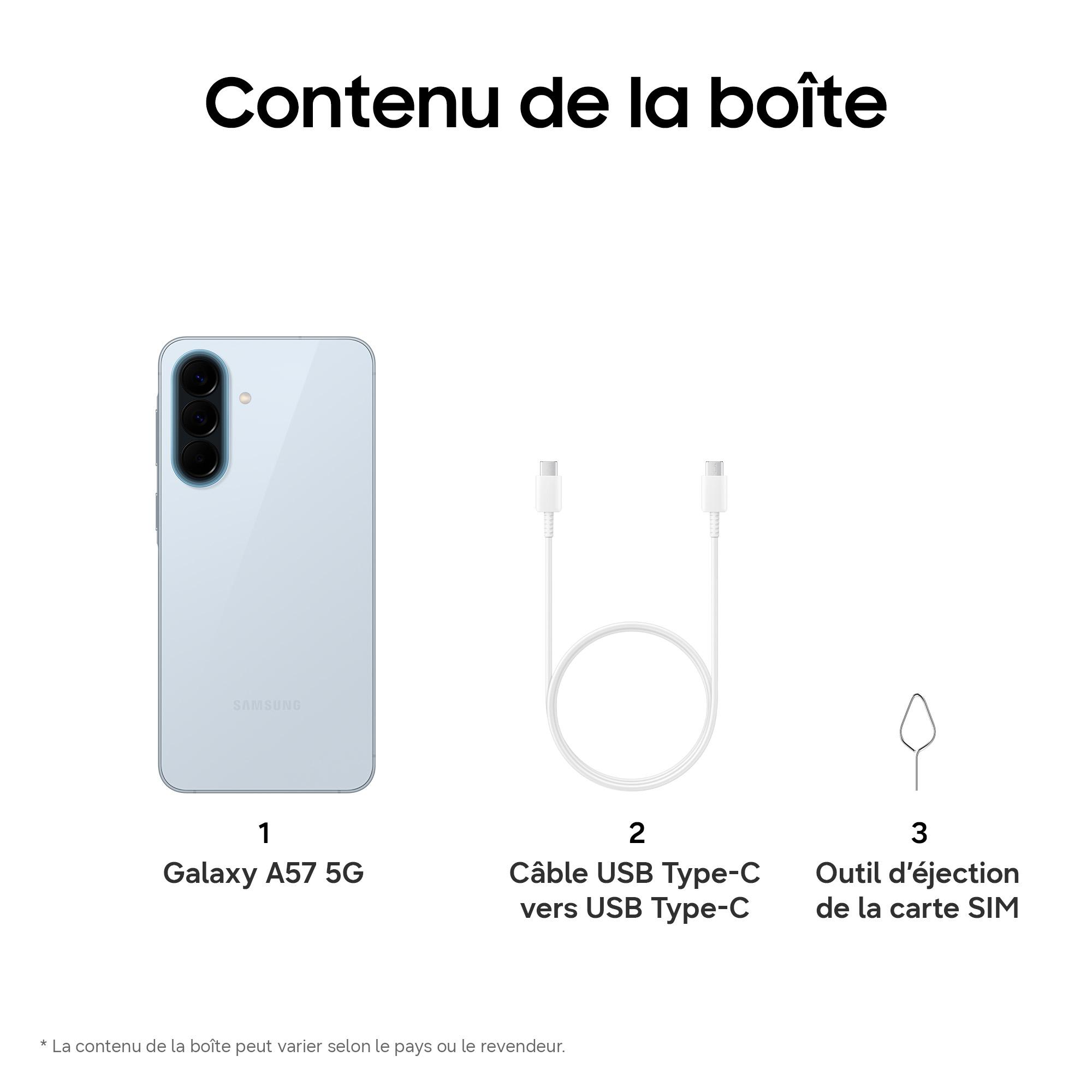 Voir la diapositive 14 : SAMSUNG Galaxy A57 5G 256Go - Bleu Clair