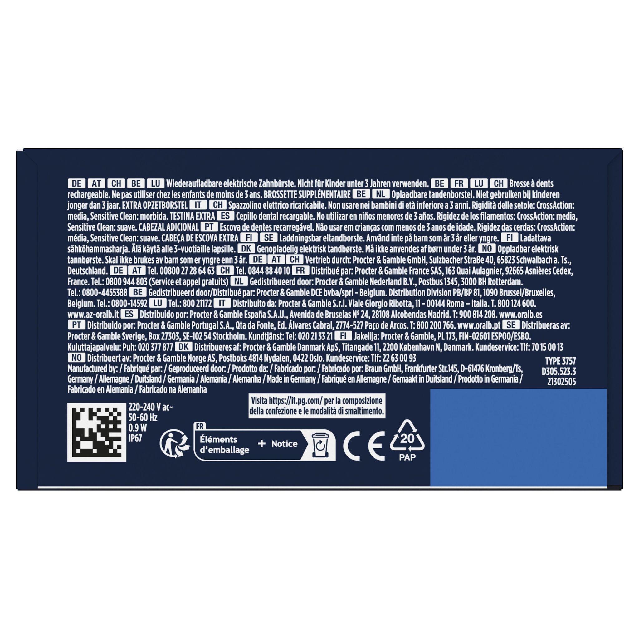 Voir la diapositive 10 : ORAL-B Brosse à dents électrique PRO 1 N - Noir