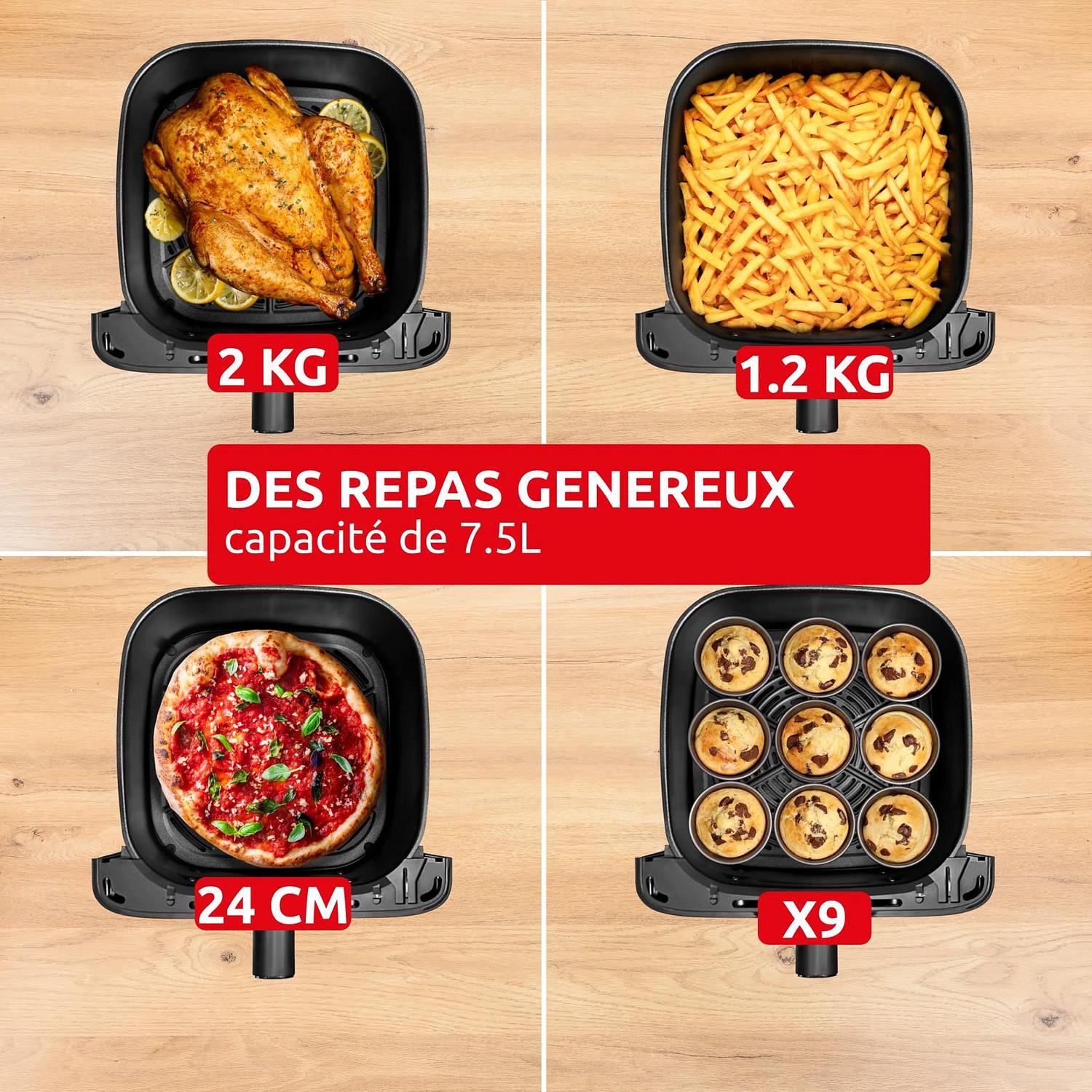 Voir la diapositive 3 : MOULINEX Friteuse sans huile à air chaud EZ8618F0 - Noir