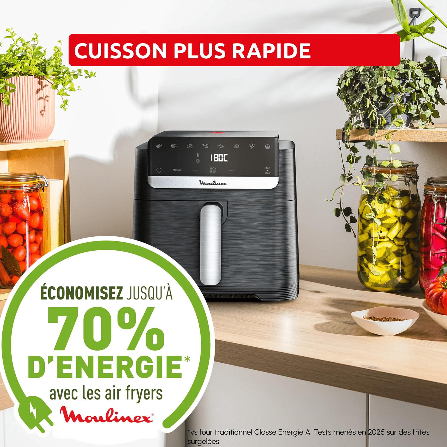 Voir la diapositive 5 : MOULINEX Friteuse sans huile à air chaud EZ8618F0 - Noir