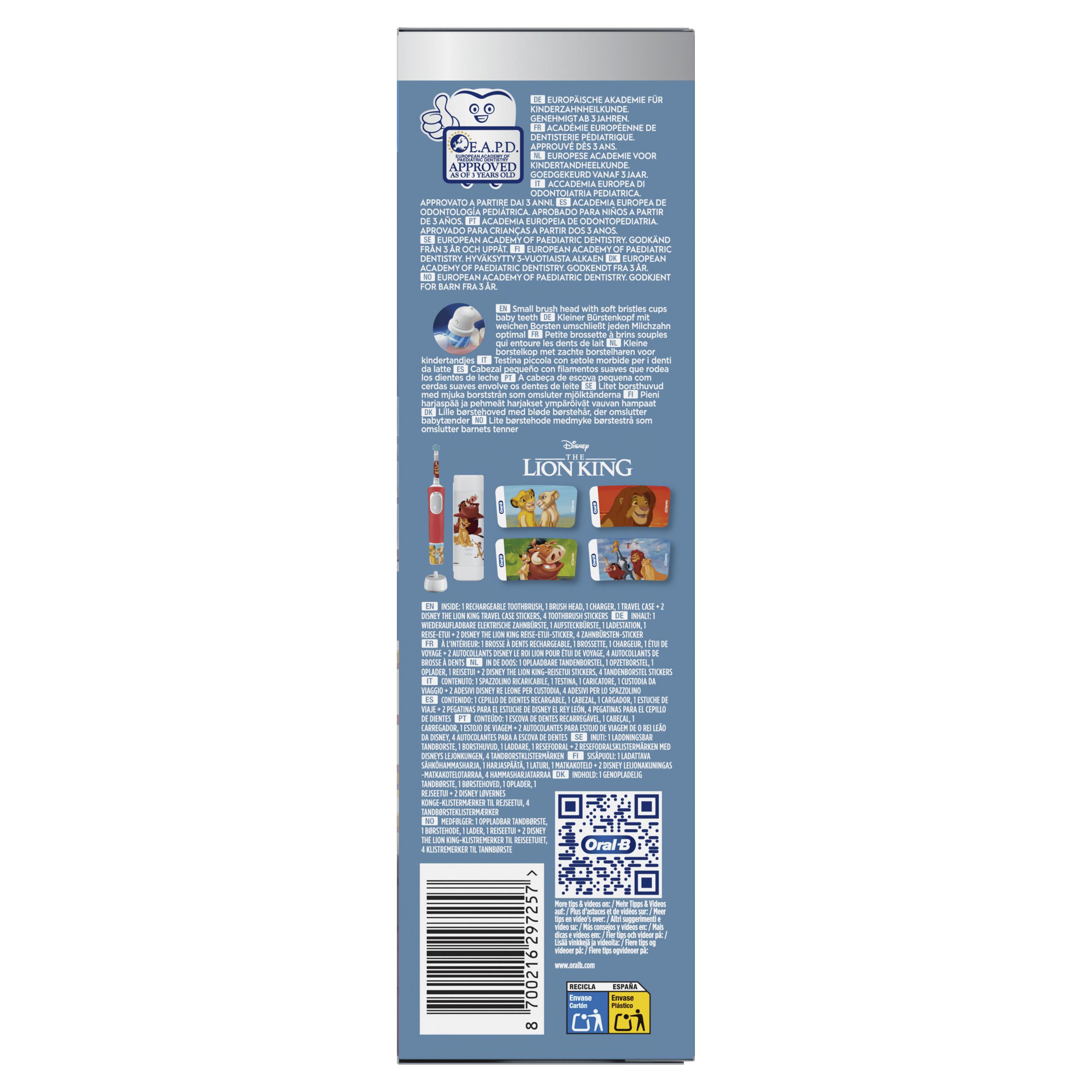 Voir la diapositive 10 : ORAL-B Brosse à dents électrique Kids Le Roi Lion