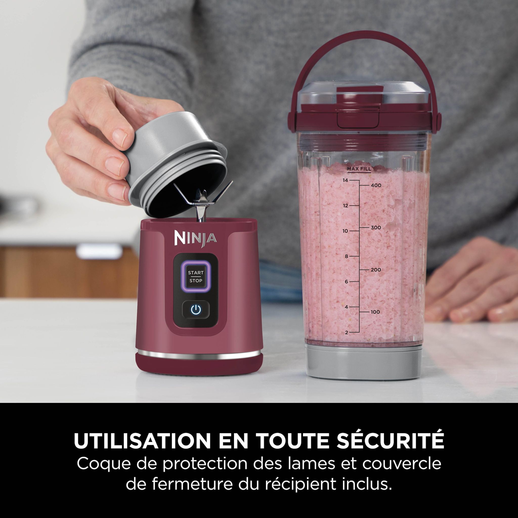 Voir la diapositive 9 : NINJA Blender BC151EUCR - Rouge