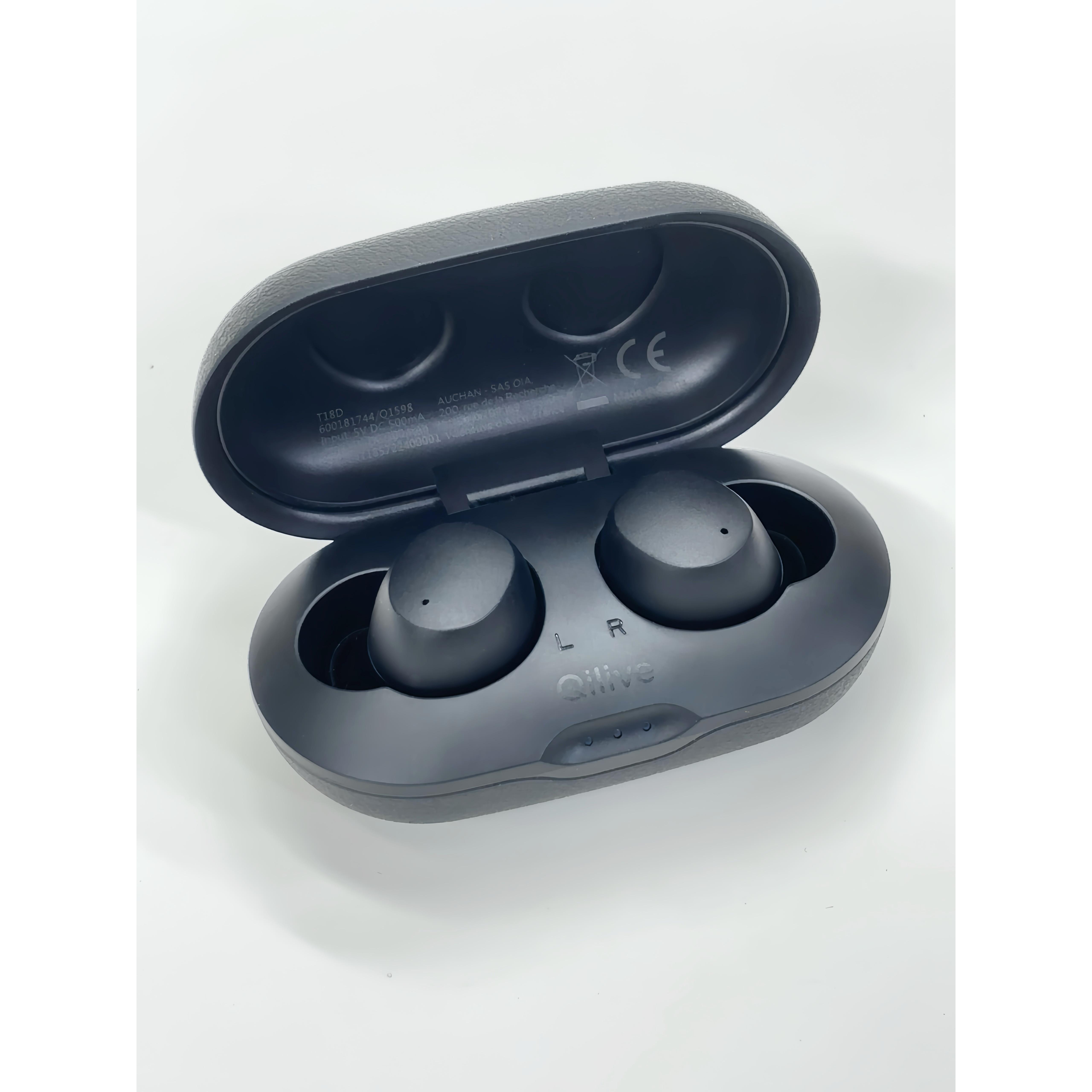 Voir la diapositive 2 : QILIVE Ecouteurs Q1598 TWS - Cuir Noir