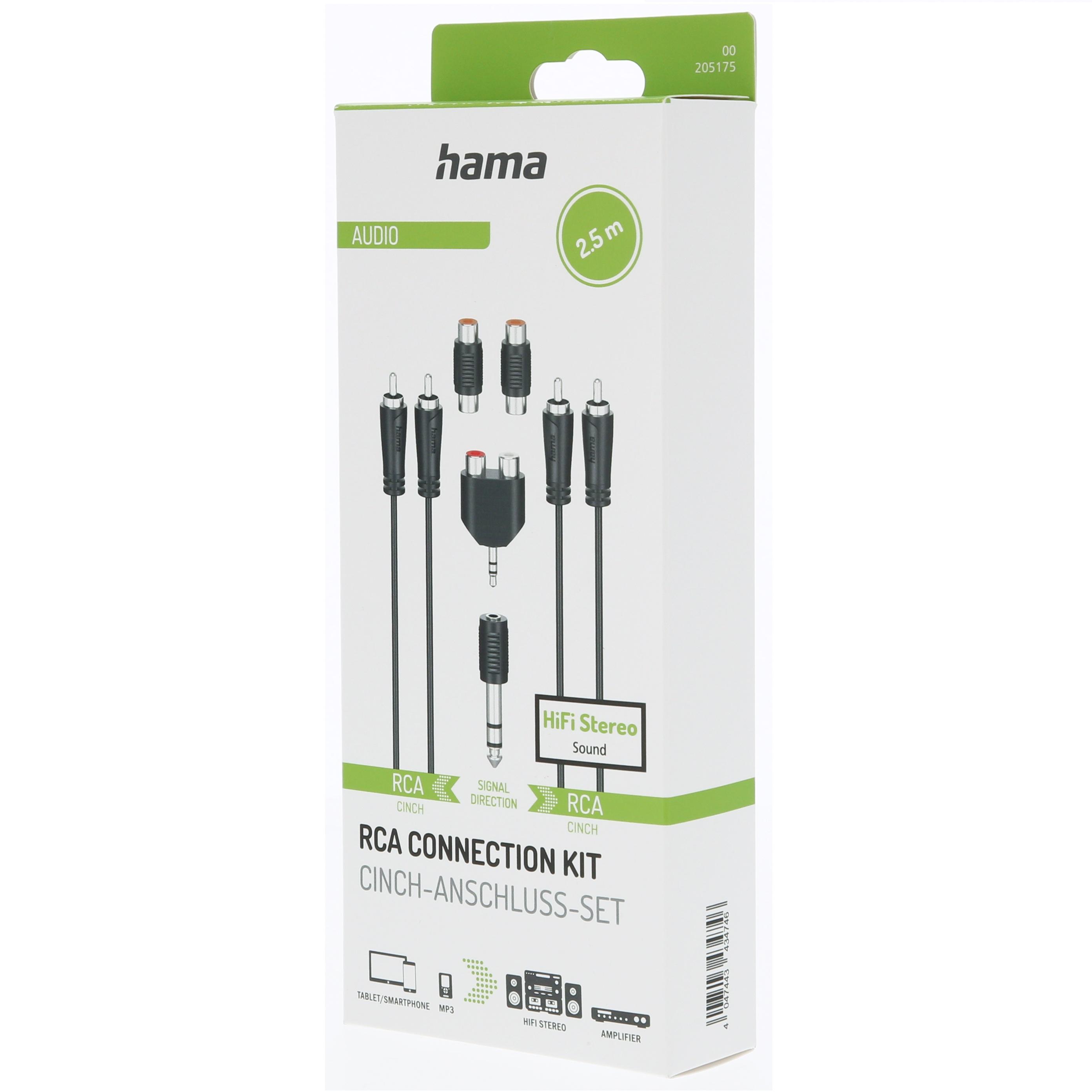 Voir la diapositive 2 : HAMA Kit de raccordement RCA - Noir