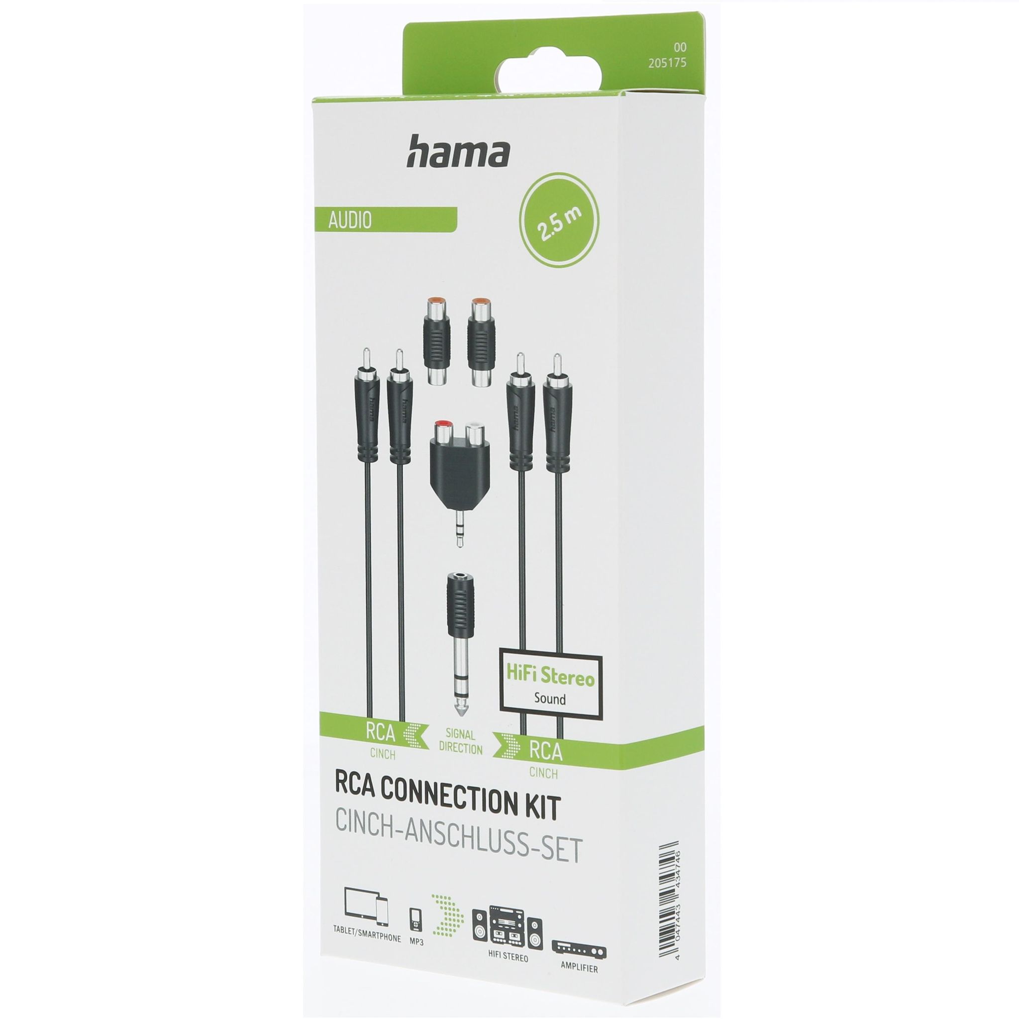 Voir la diapositive 2 : HAMA Kit de raccordement RCA - Noir