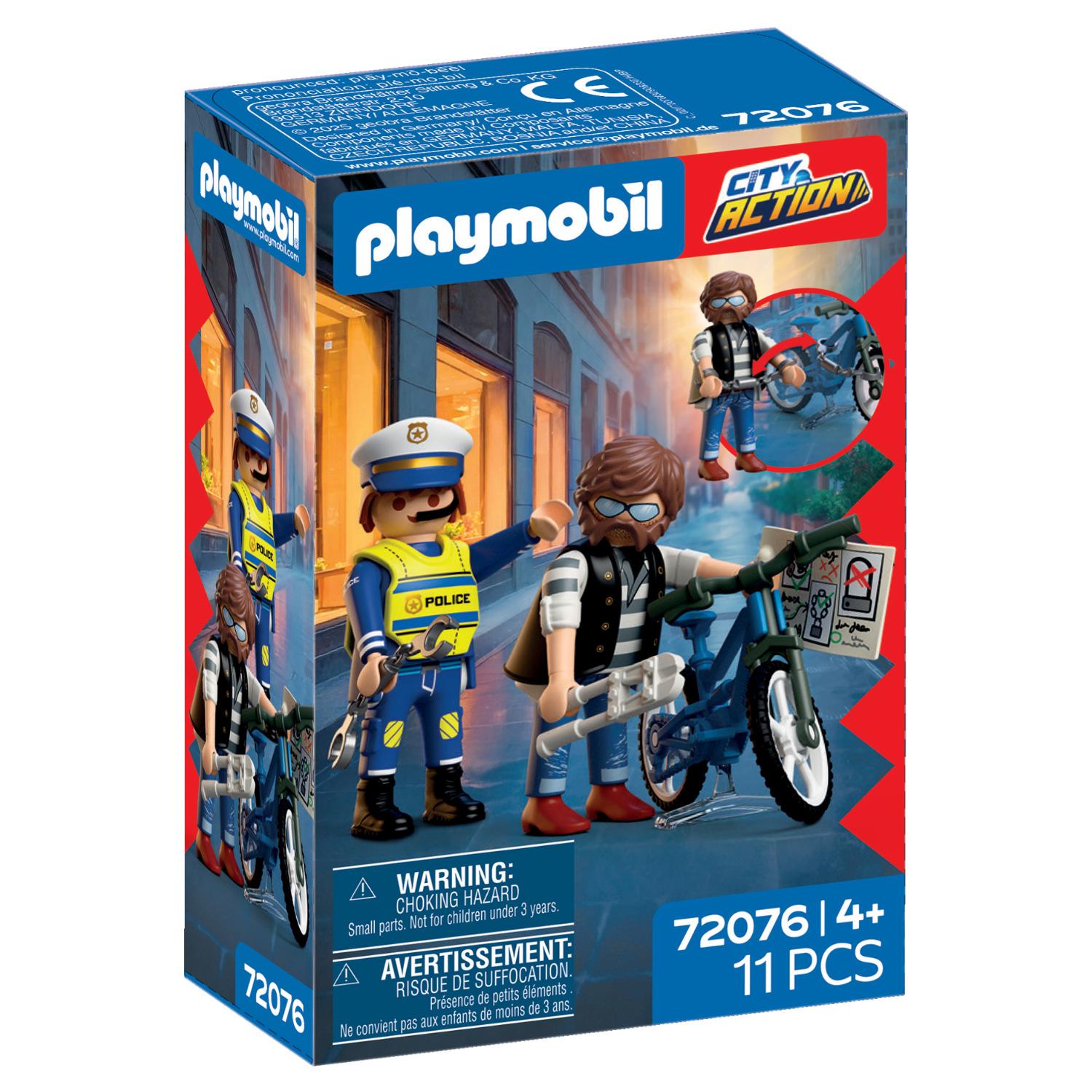 PLAYMOBIL 72076 City Action - Policier et voleur à vélo