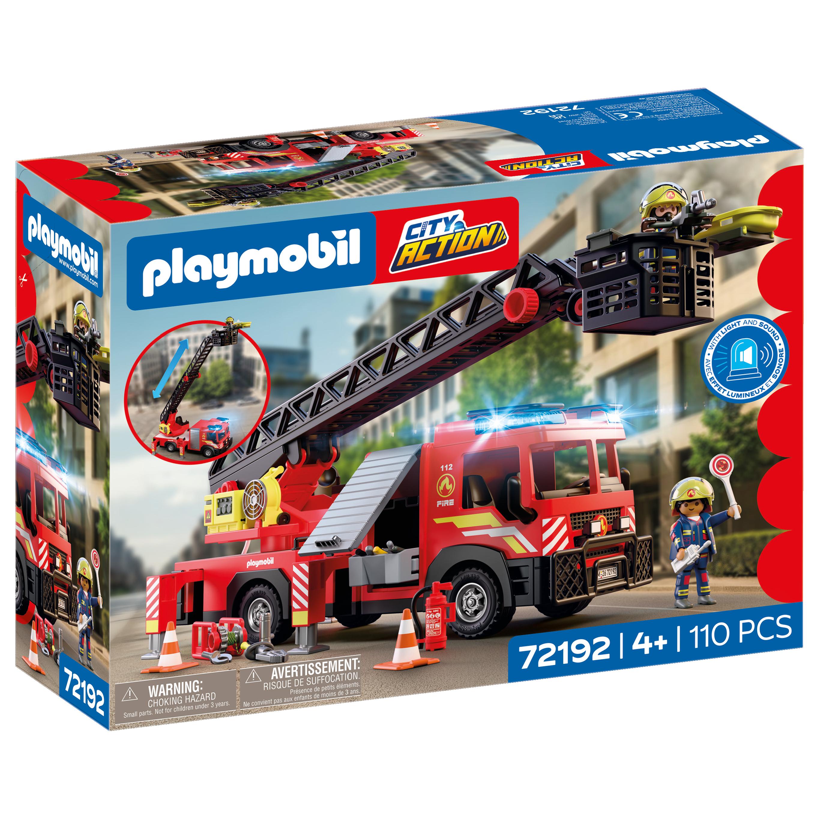 PLAYMOBIL 72192 City Action - Camion Pompier avec Grande Échelle