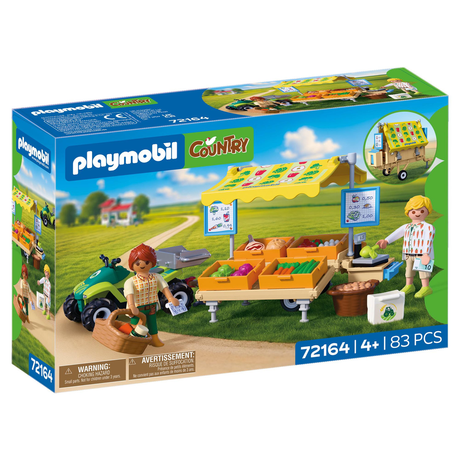 PLAYMOBIL Country 72164 Stand de légumes au marché et quad - vue 8