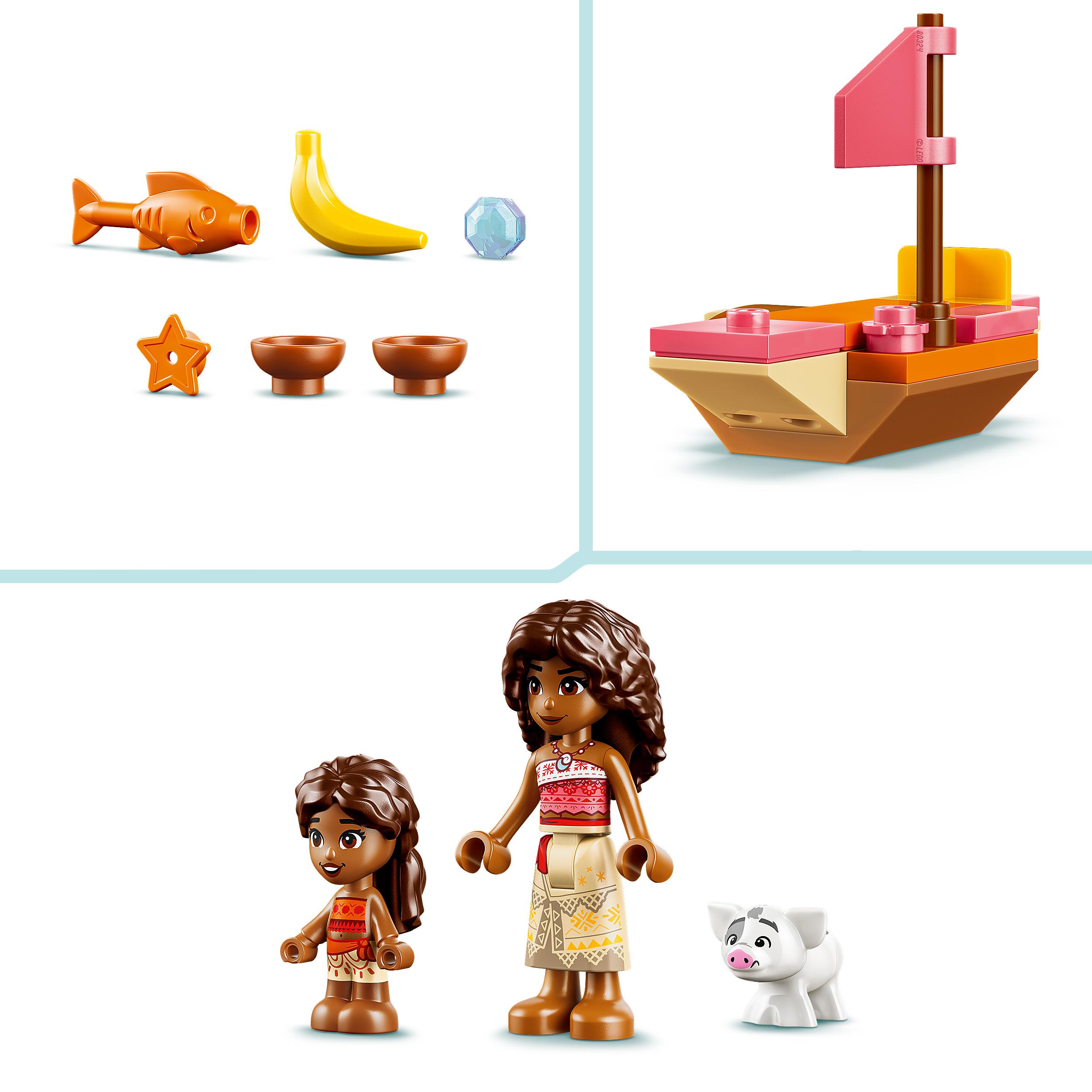 Voir la diapositive 5 : LEGO LEGO ǀ Disney Vaiana 43282 Maison de Village et Pirogue de Vaiana - Jouet Bateau 4 ans