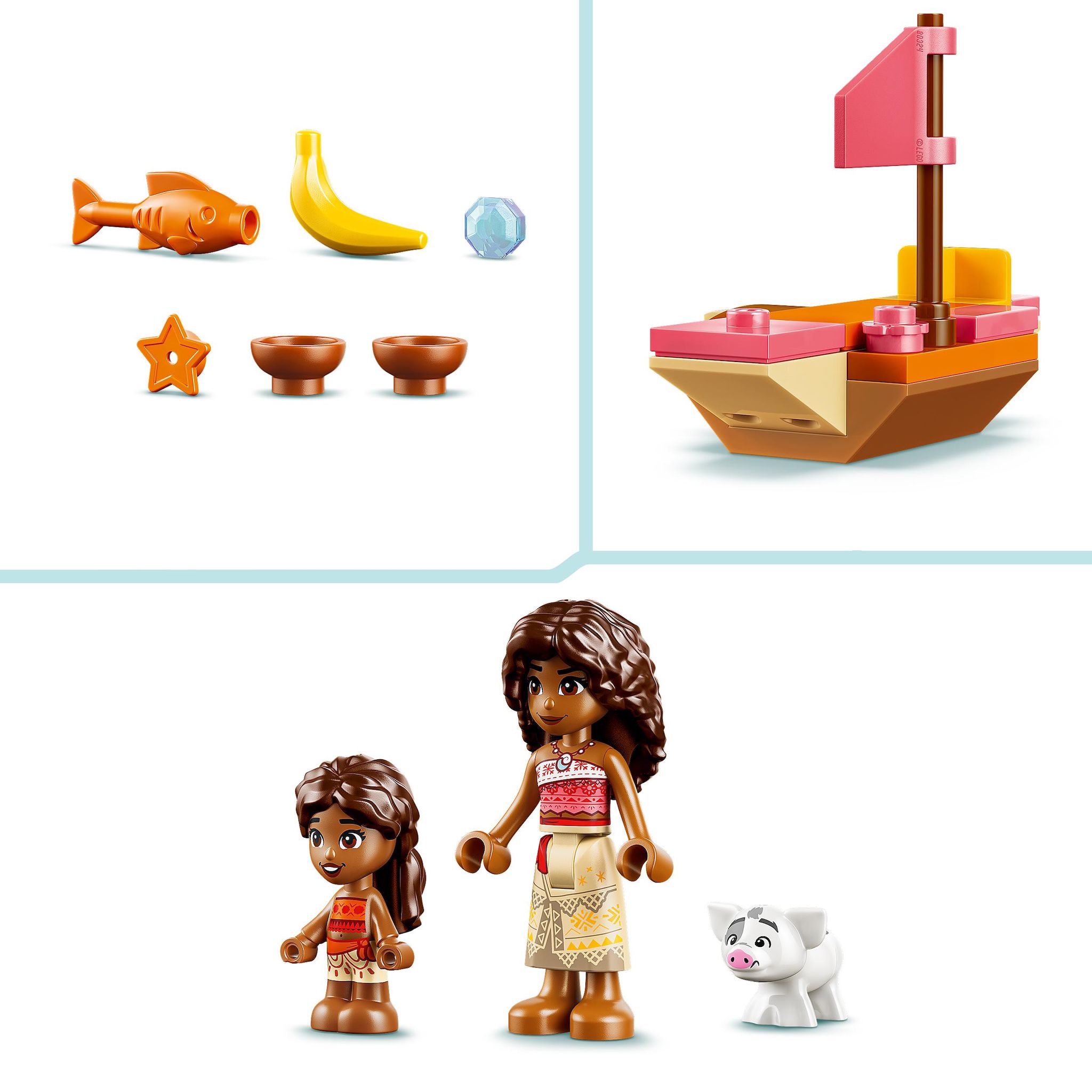 Voir la diapositive 5 : LEGO Disney Princess 43282 - Maison de village et pirogue de Vaiana