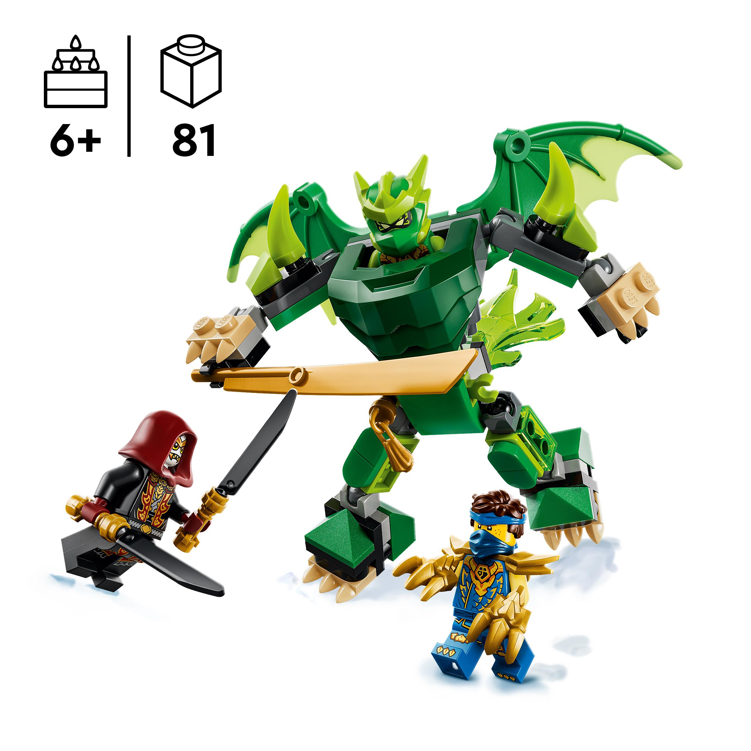 Voir la diapositive 3 : LEGO LEGO NINJAGO 71862 Pack de Combat : le Robot Dragon de Lloyd - Jeu Ninja 6 ans - Cadeau
