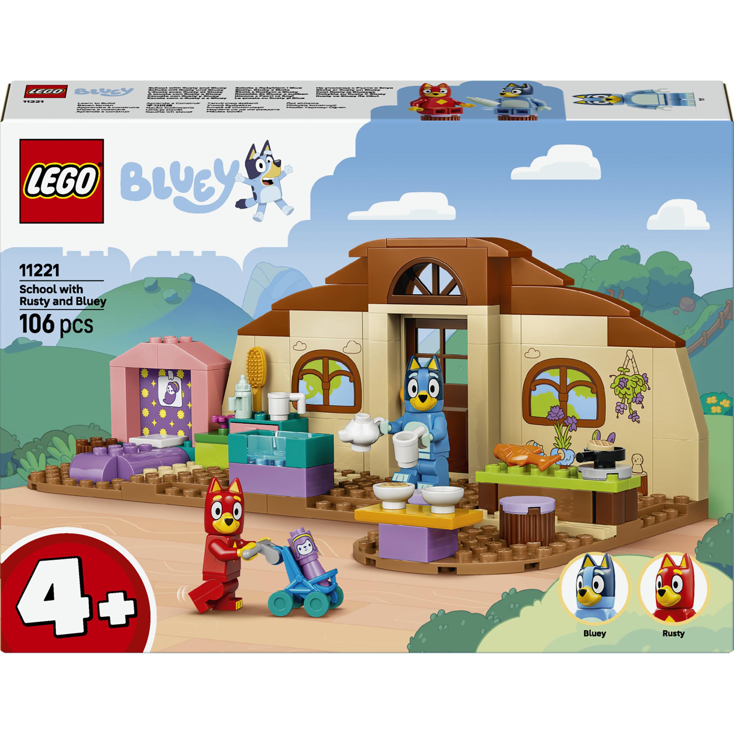 LEGO LEGO Bluey 11221 L’École avec Rusty et Bluey - Jeu Créatif pour Fille ou Garçon dès 4 ans